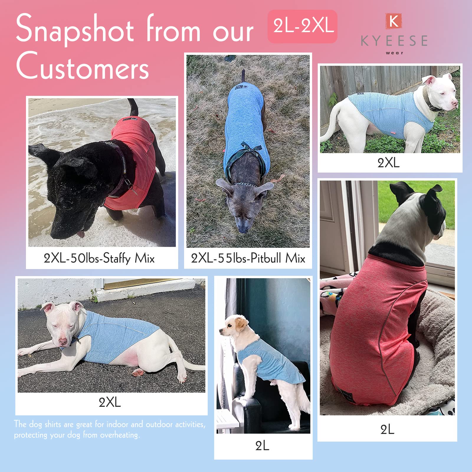 Kyeese Dog Shirt Quick Dry Soft Breathable Medium Dog T-Shirt With Reflective Stripe Lightweight Tank Top Summer Sun Protection Sleeveless Vest Pet Apparel