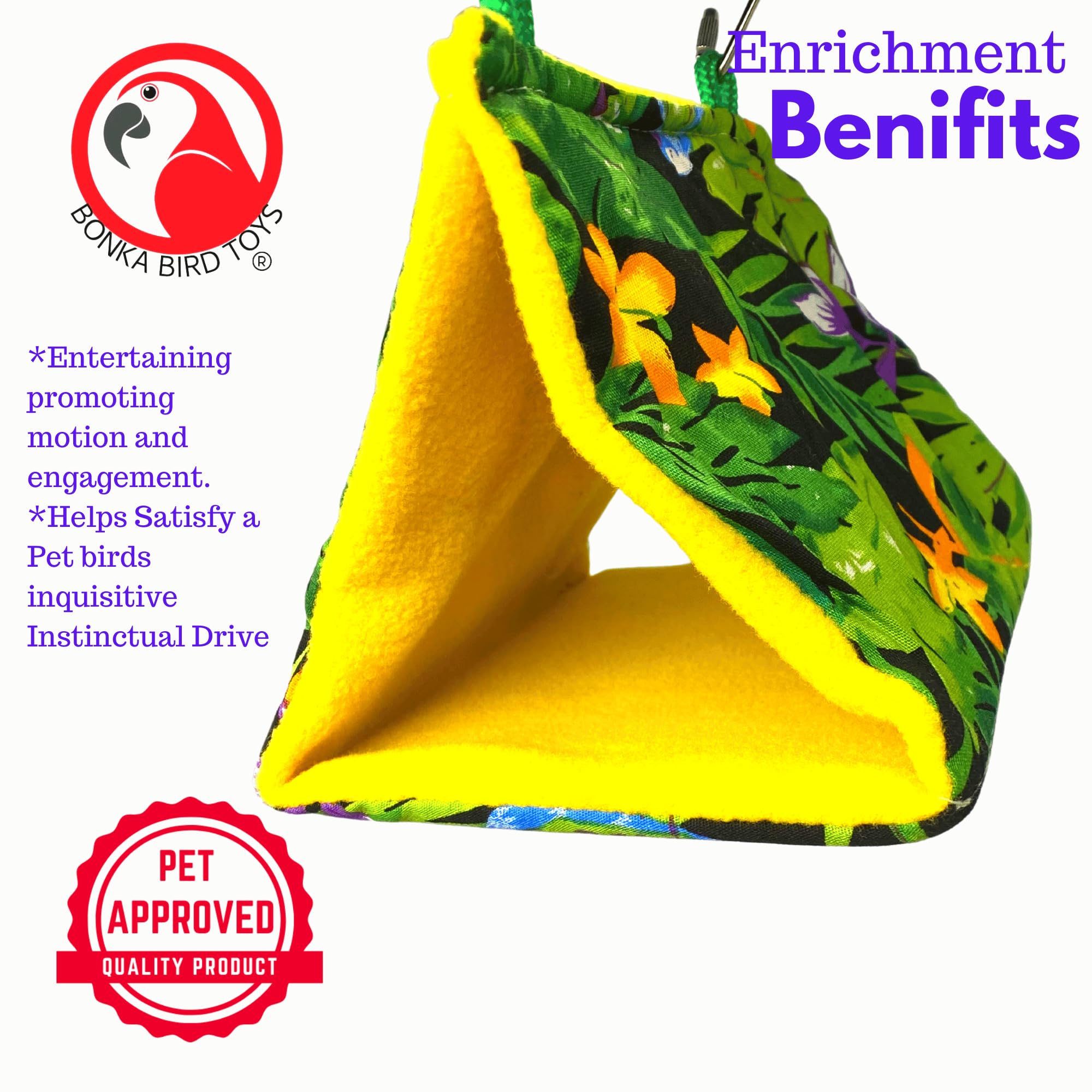 1689 Small Bonka Happy Hut Bonka Bird Toys Fabric Soft Colorful Parrotlet Budgie Cockatiel Parakeet