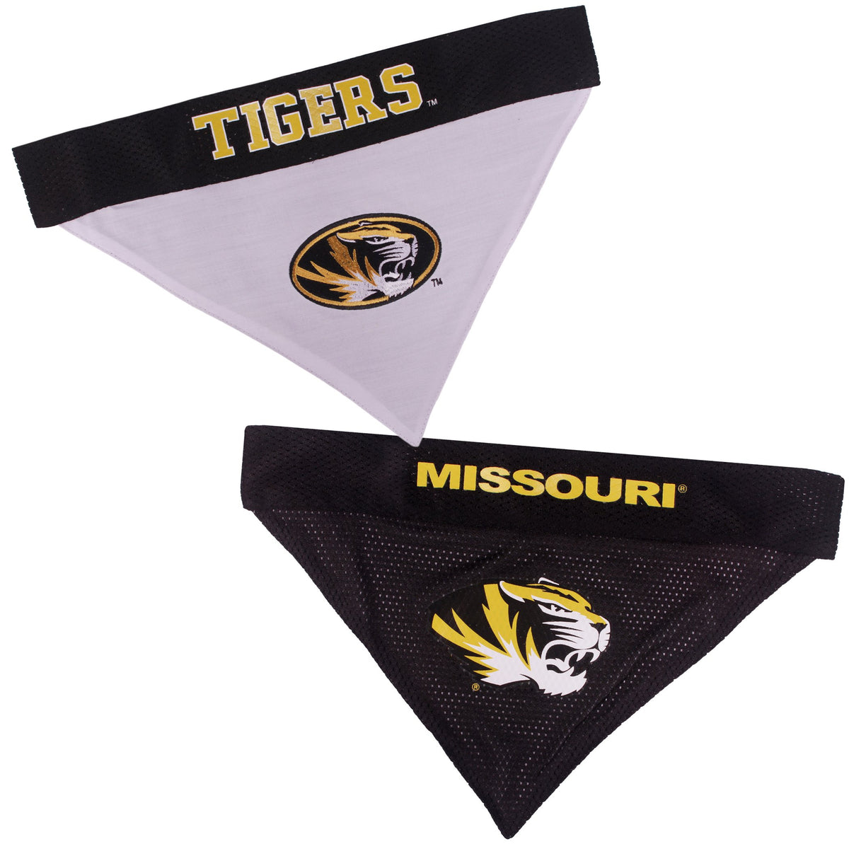 Pets First Collegiate Pet Accessories, Reversible Bandana, Missouri Tigers, Small/Medium