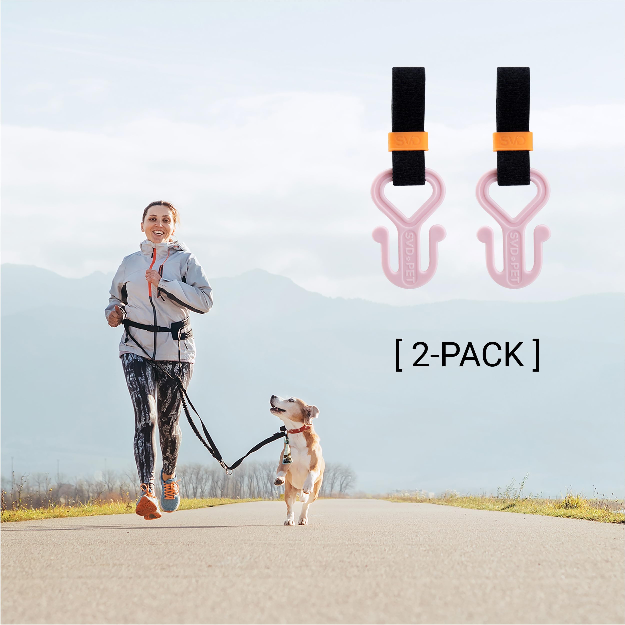 Svd.Pet 2Pc Dog Poop Bag Holder, Waste Bag Holder, Dog Poop Bag Carrier, Hand Free Holder (Pink)