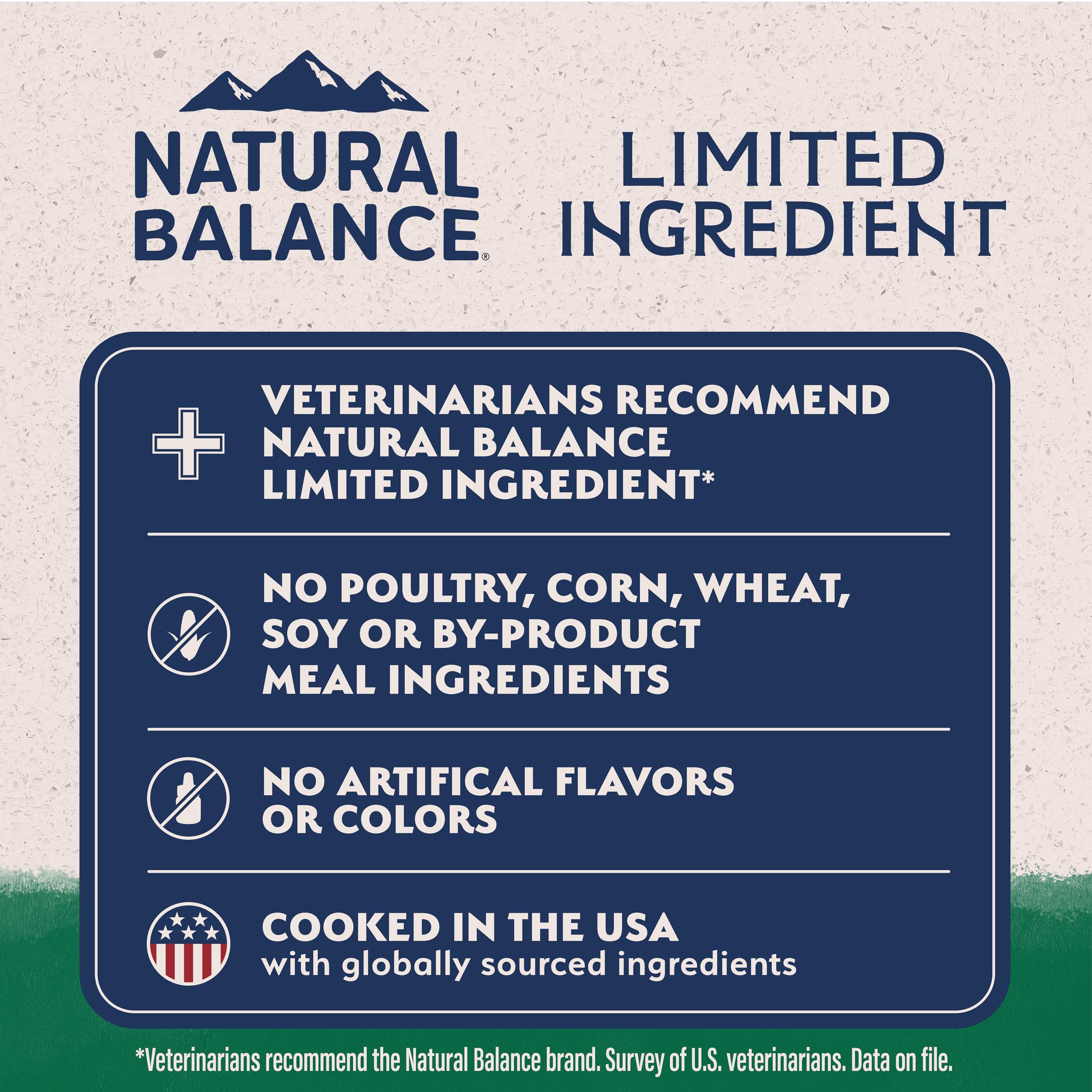 Natural Balance Limited Ingredient Large Breed Adult Dry Dog Food with Healthy Grains, Lamb & Brown Rice Recipe, 26 Pound (Pack