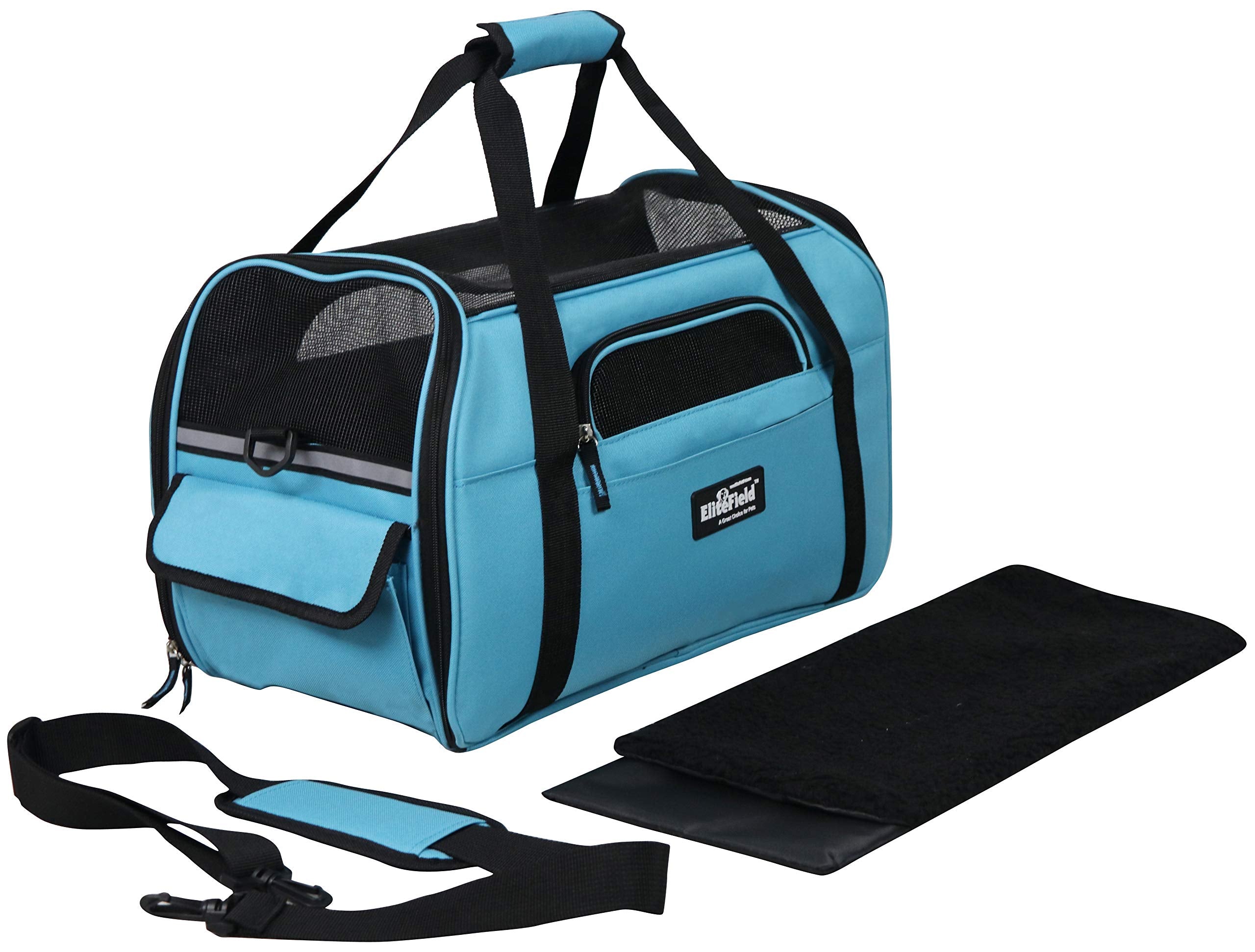 EliteField Soft Pet Carrier (3 Year Warranty, Airline Approved) Soft Sided Dog Puppy Cat Carrier Travel Bag (X-Large: 21 L x 12