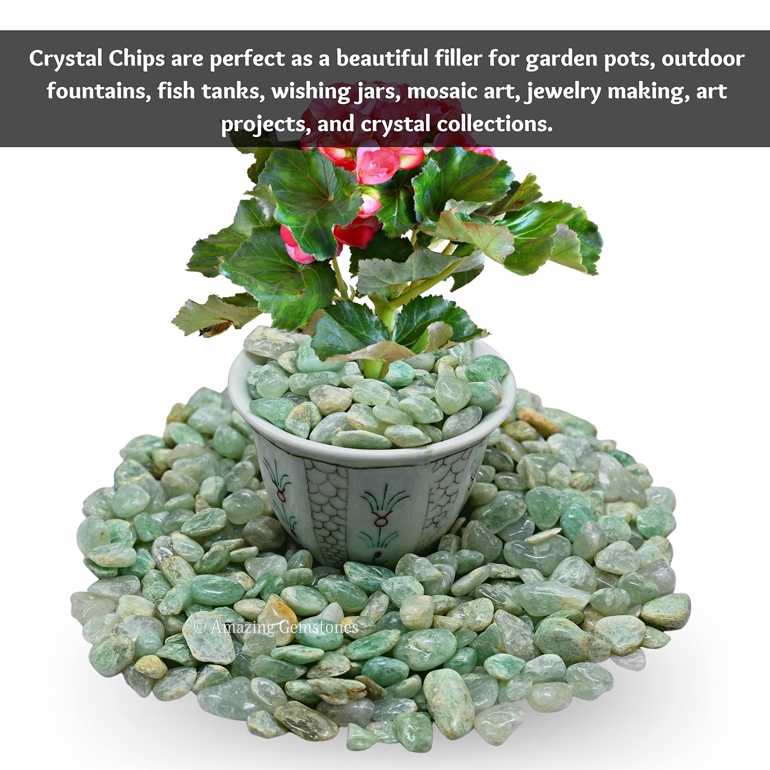 Amazing Gemstone Light Green Aventurine Crystal Chips Aquarium Gravel Rocks - Green Aventurine Chips Bulk Fish Tank Gravel, Smal