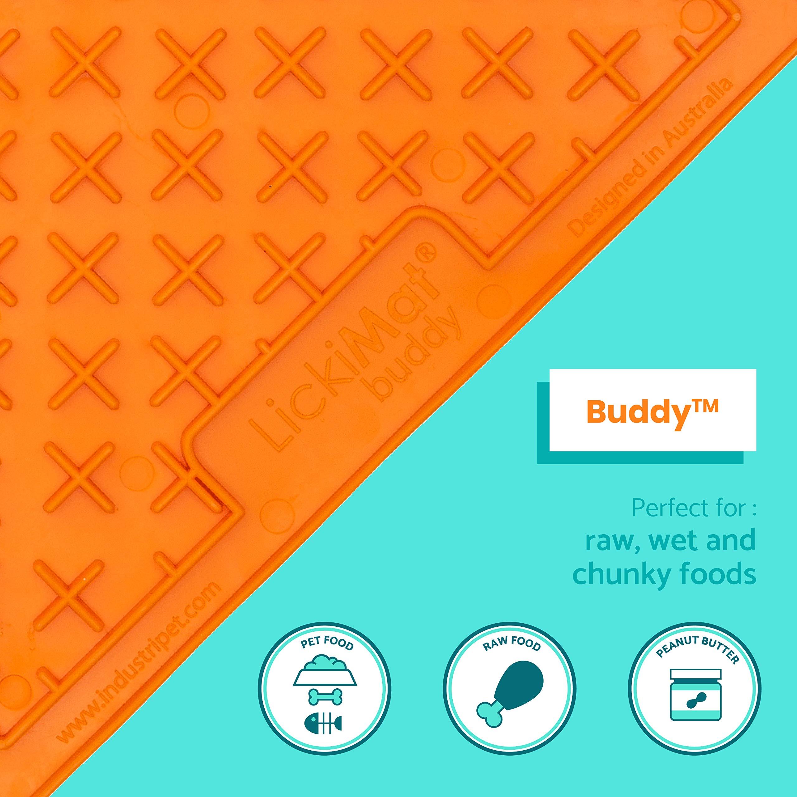 LickiMat Classic Buddy Slow Feeder for Dogs Lick Mat Boredom Anxiety Reducer Perfect for Food Treats Yogurt Liquid Food Peanut B