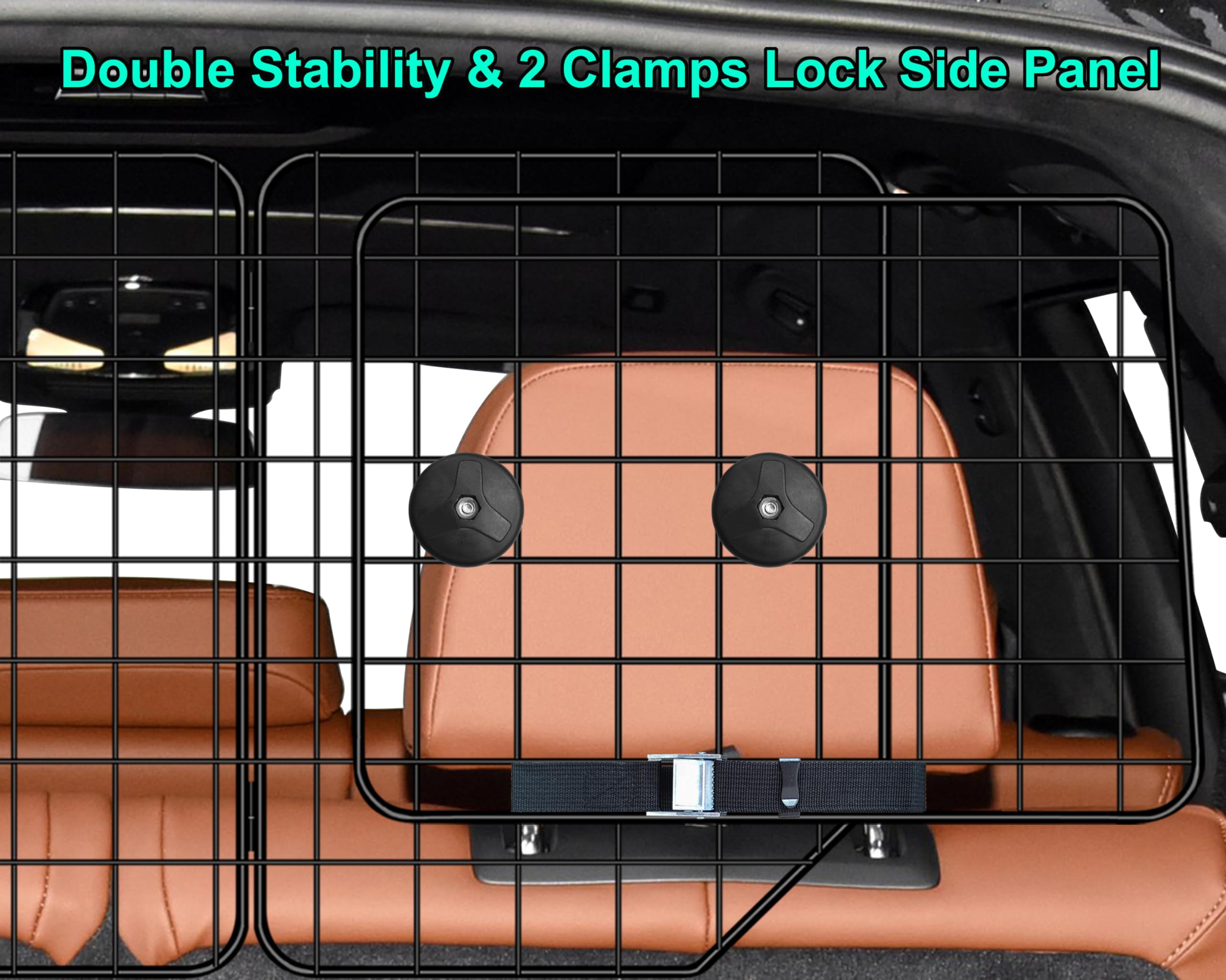 Casimr Dog Car Barrier For Suvs, Vehicles, Trucks, Cars, Adjustable Pet Divider Cargo Area Universal-Fit, Folding Design For Eas