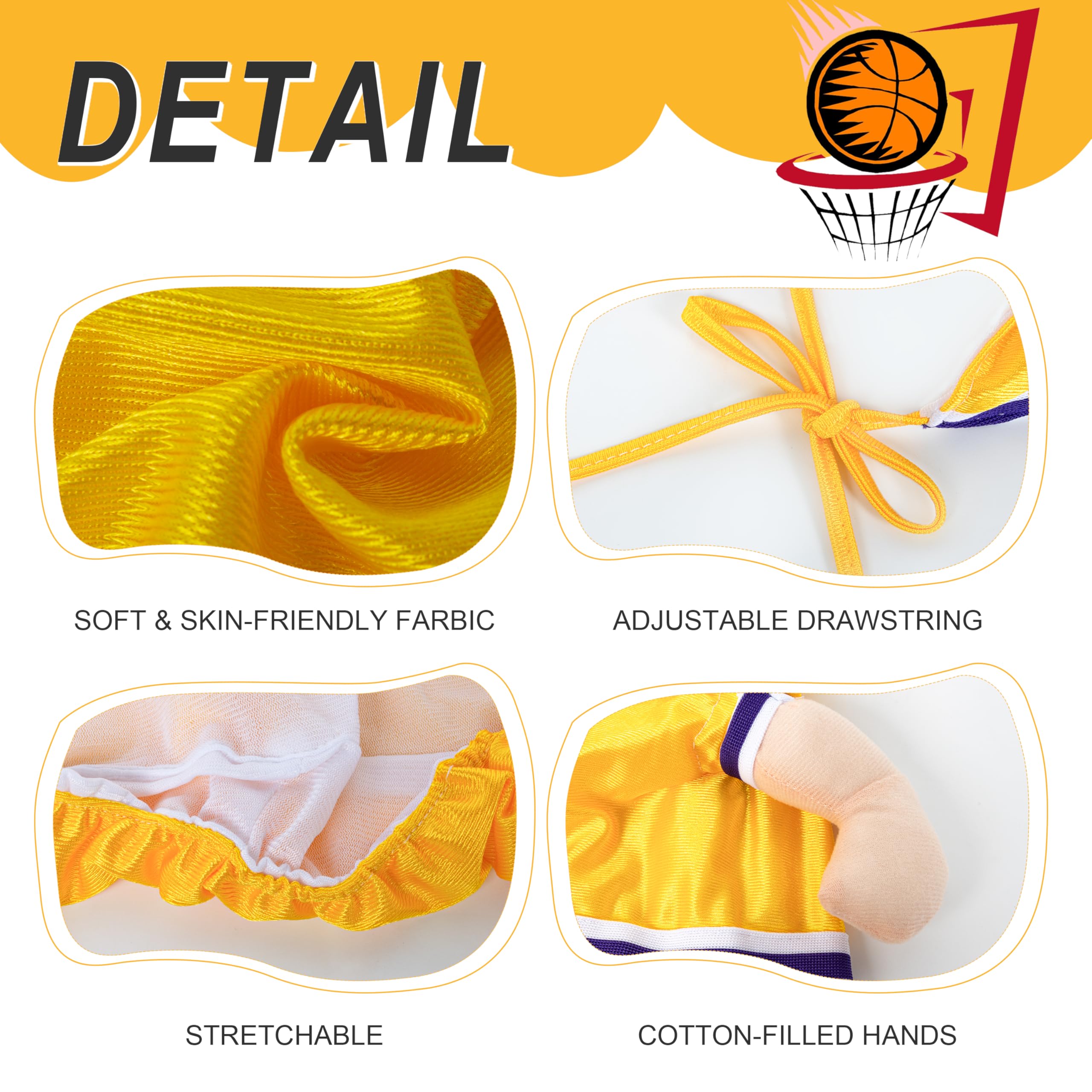 DELIFUR Dog Basketball Player Costume - Pet Halloween Costume Adjustable Funny Dress Up Sports Outfit Cosplay Clothes for Large