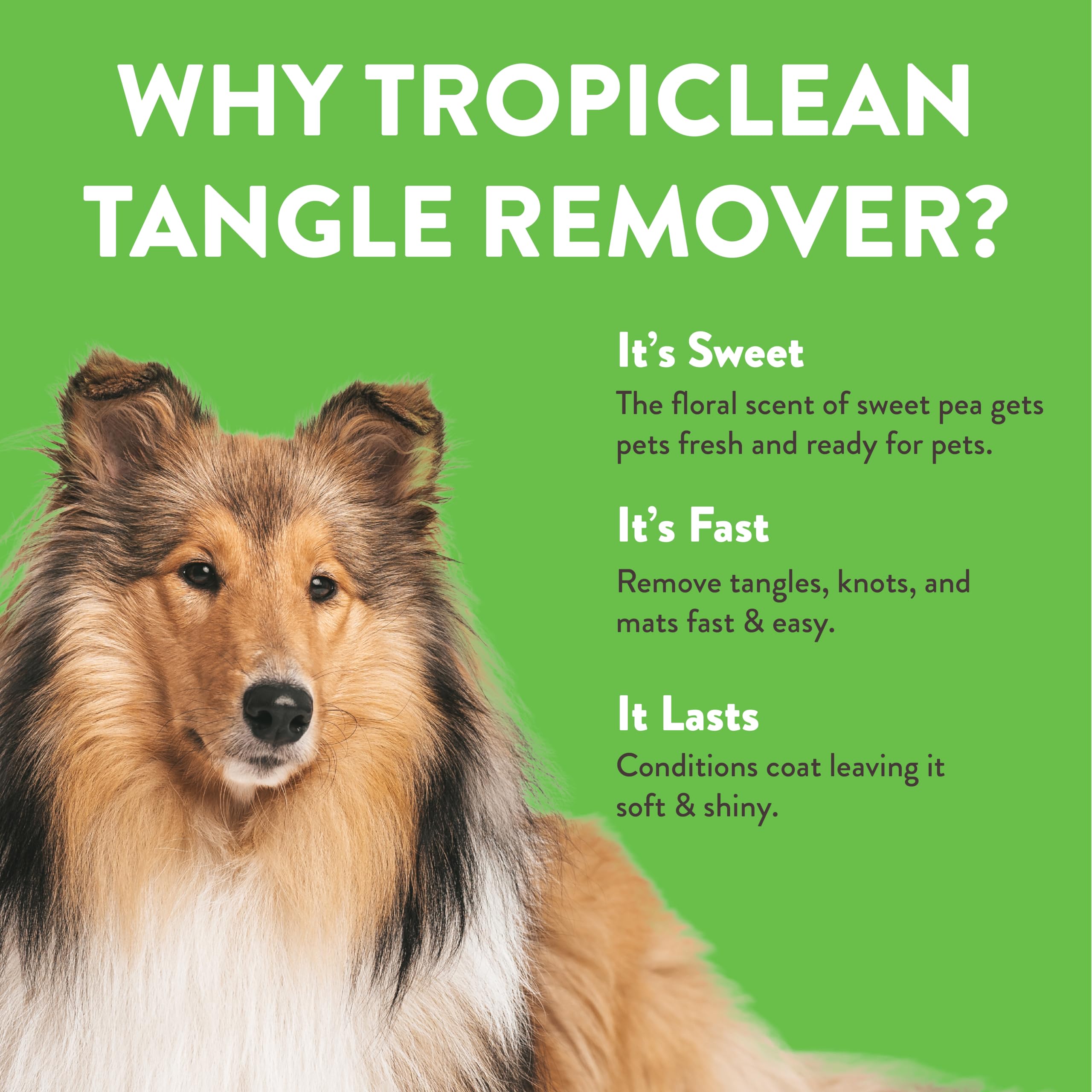 Tropiclean Sweet Pea Cat & Dog Detangler Spray Dematting | Dog Conditioner Spray Derived From Natural Ingredients | Made In The Usa | 1 Gallon