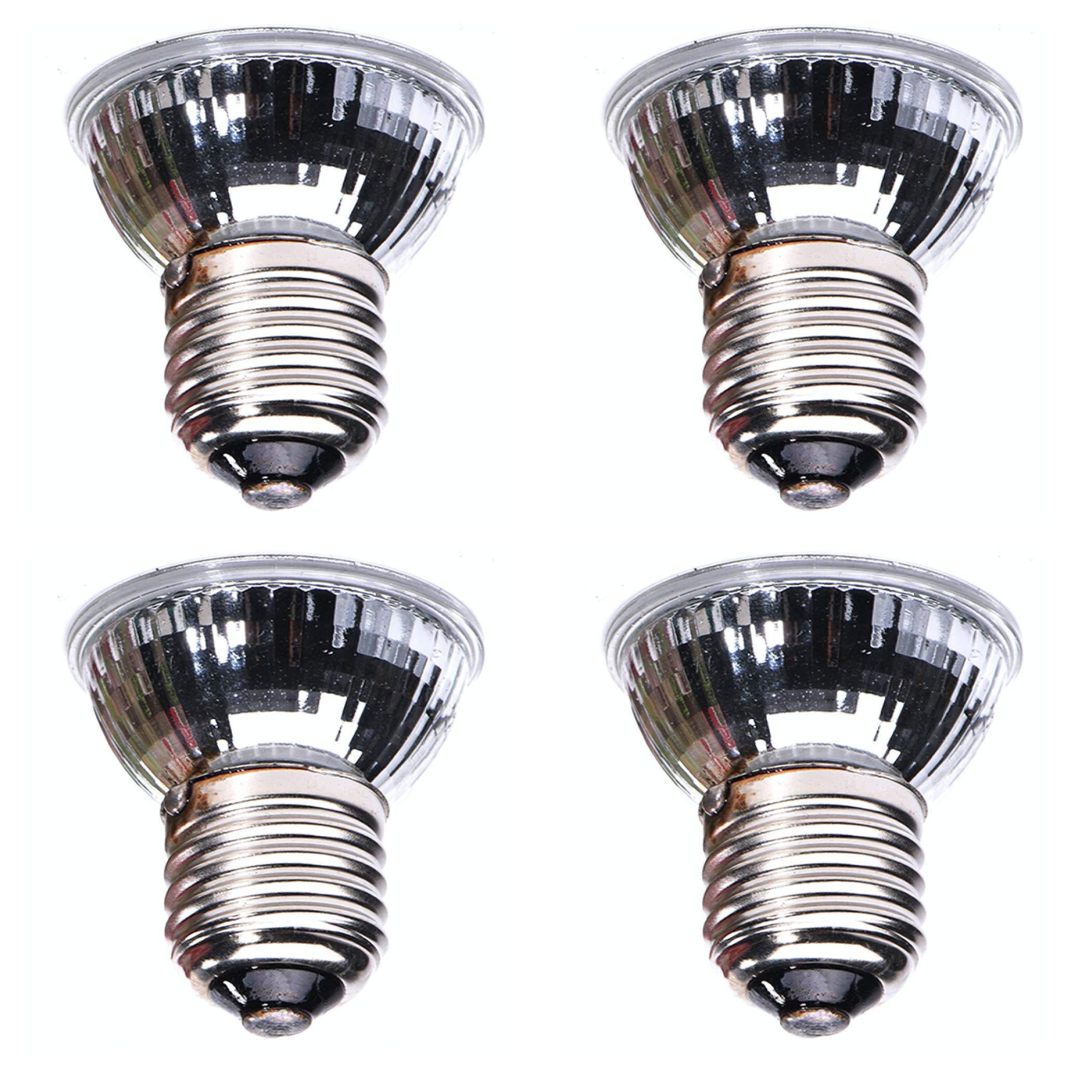 CALPALMY 4-Pack 75W UVA+UVB Bulbs | Heat and Light for Reptiles and Amphibian Tanks, Terrariums and Cages | Works with Various L