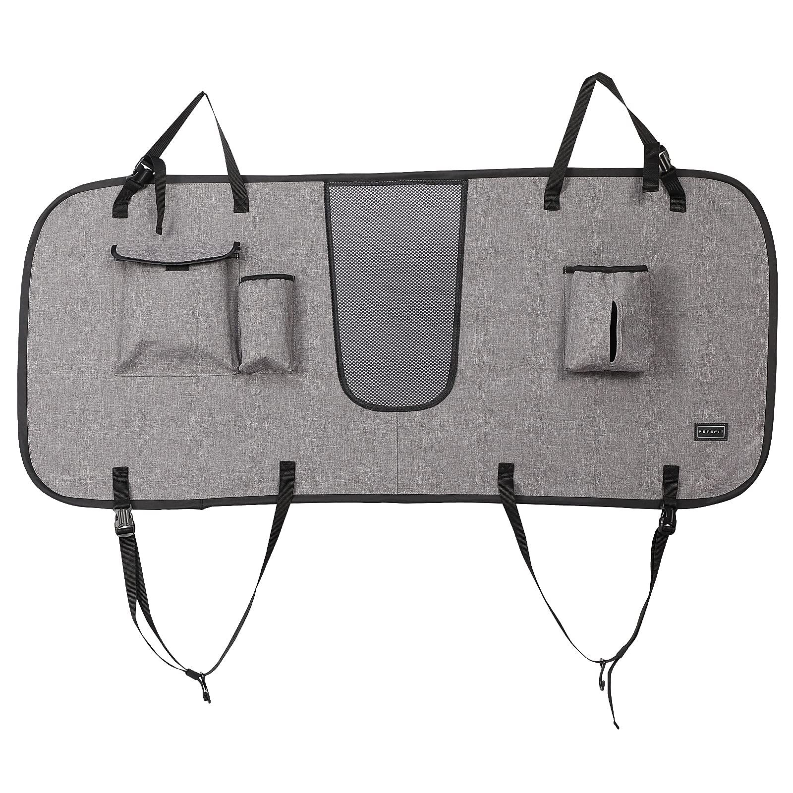 Petsfit Dog Car Barrier Vehicle Pet Barrier Backseat Mesh Dog Car Divider Net With Adjusting Rope, Sturdy Hook And 3 Storage Pockets Suitable For Suv Pickup Car