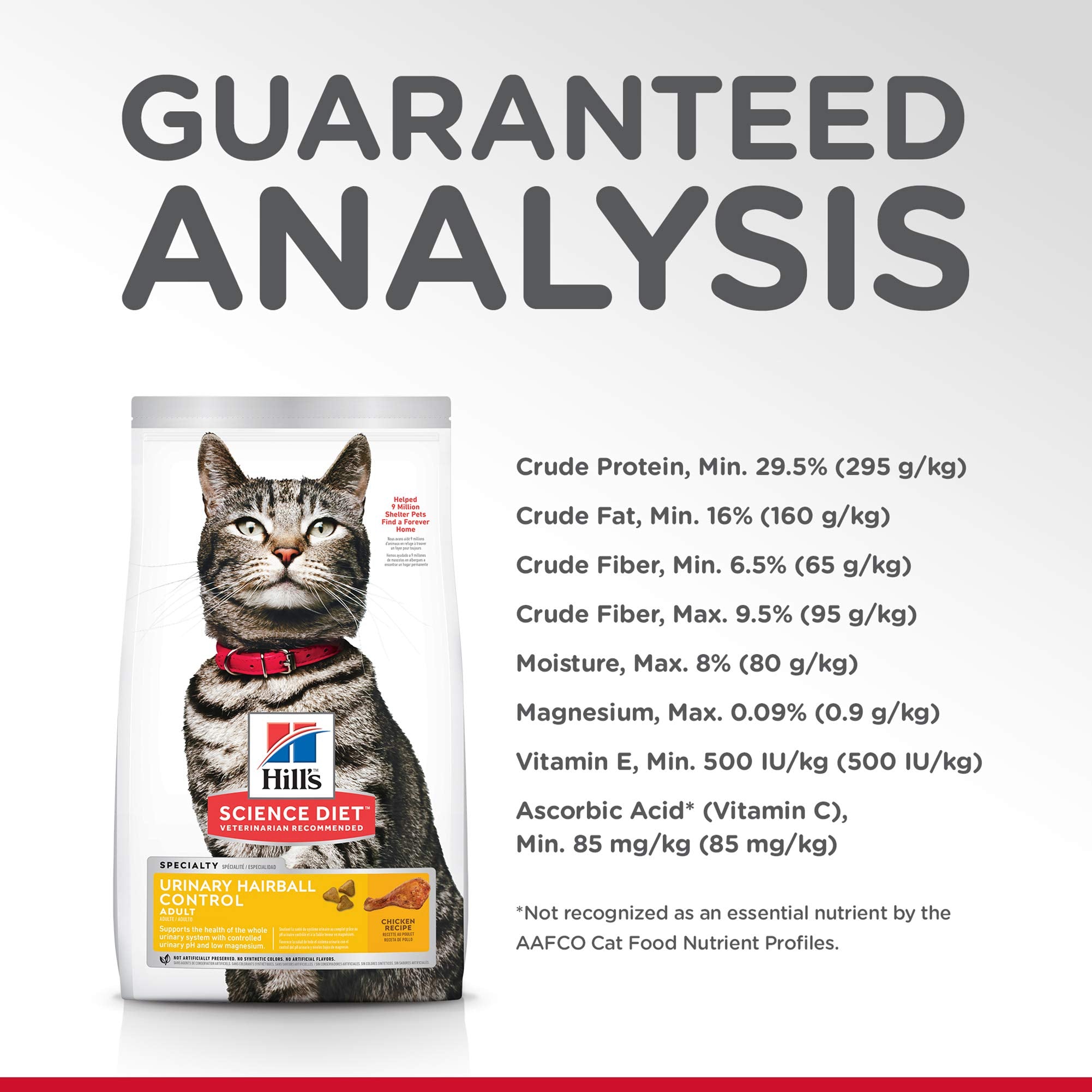 Hills Science Diet Urinary Hariball Control, Adult 1-6, Urinary Track Health & Hairball Control Support, Dry Cat Food, Chicken