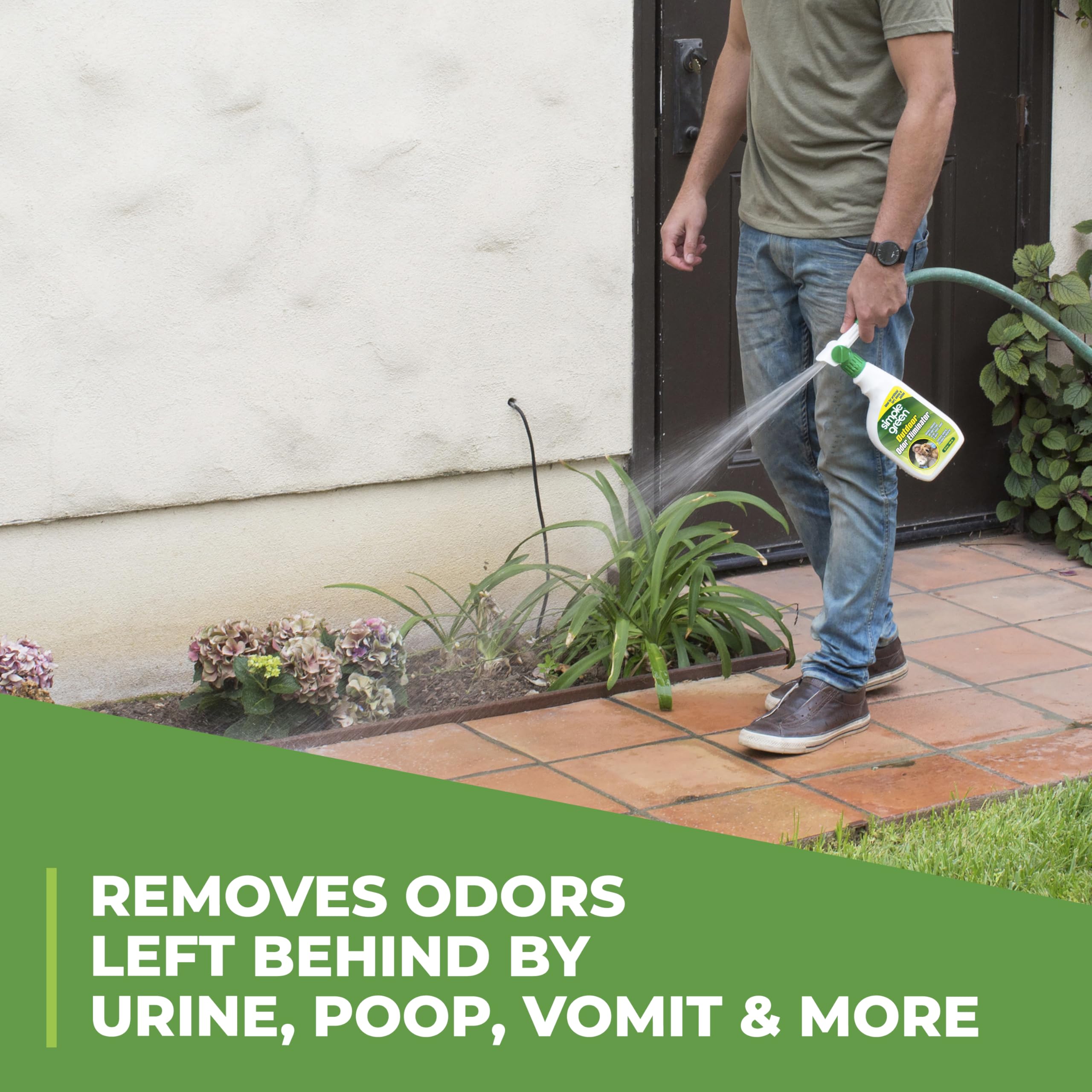 Simple Green Outdoor Odor Eliminator For Pets, Dogs, Ideal For Artificial Grass & Patio (32 Oz Hose End Sprayer & 1 Gallon Refill)