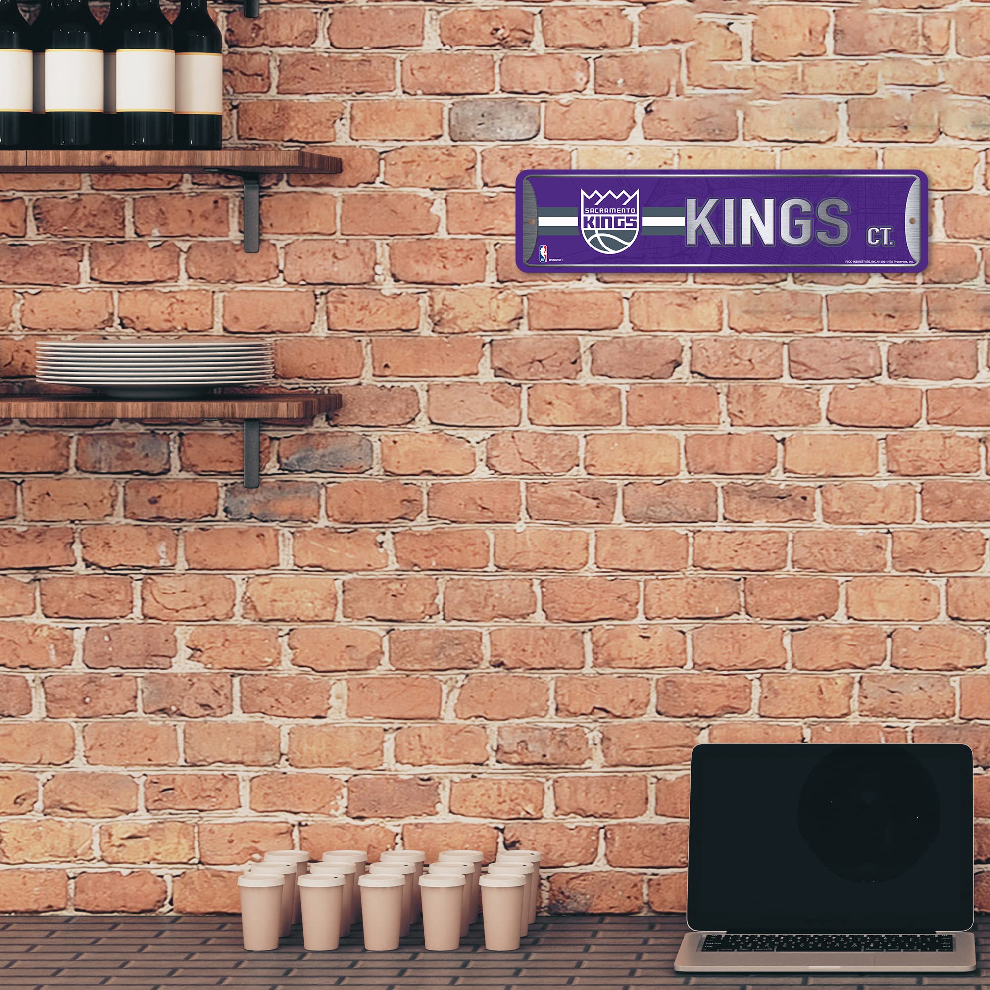 Rico Industries Nba Sacramento Kings Home Dacor Metal Street Sign (4 X 15) - Great For Home, Office, Bedroom,  Man Cave - Made