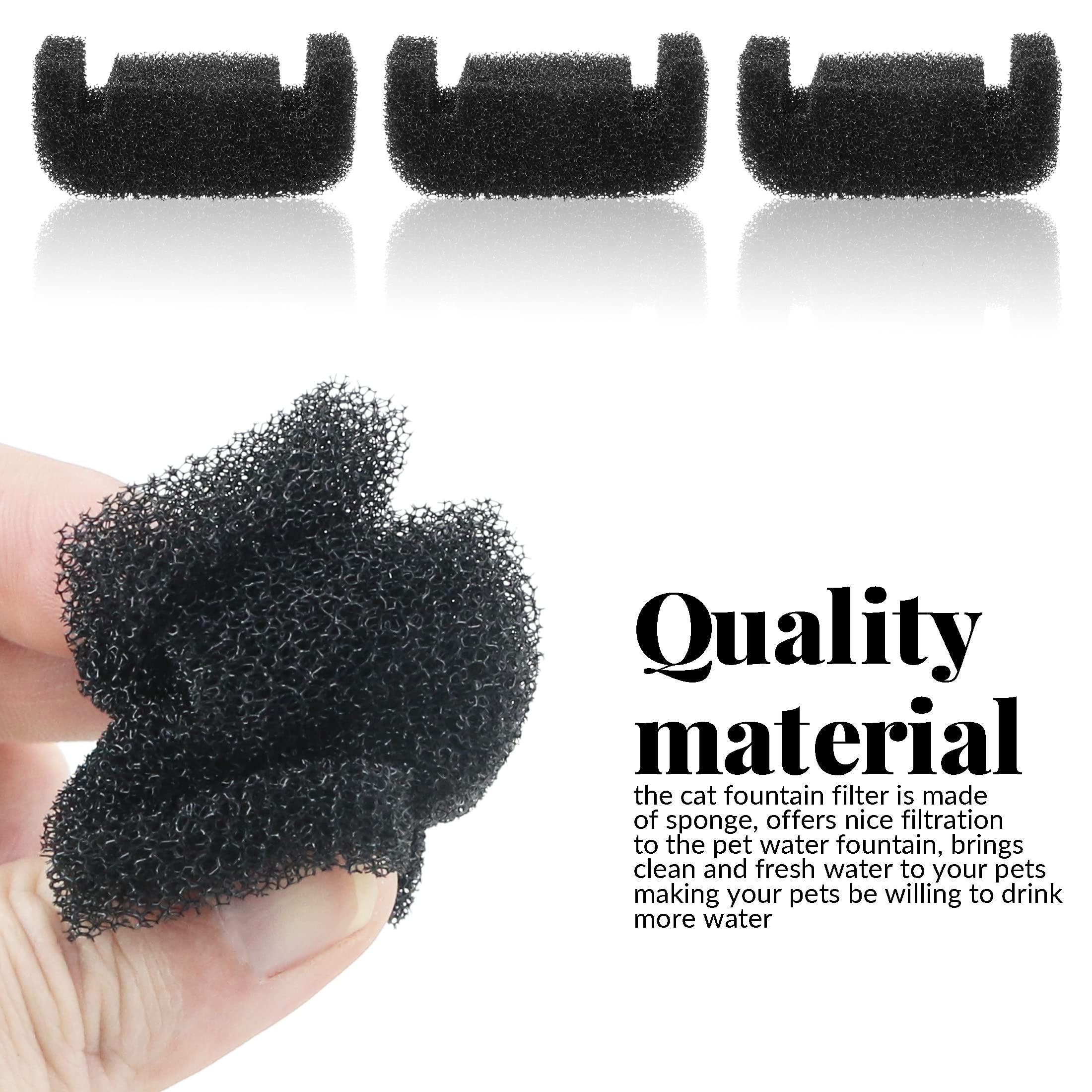 Bercoor 30 Pcs Sponge Filter for Cat Fountain Pet Fountain Replacement Foam Filter Pet Fountain Foam Pre-Filter Cat Fountain Spo