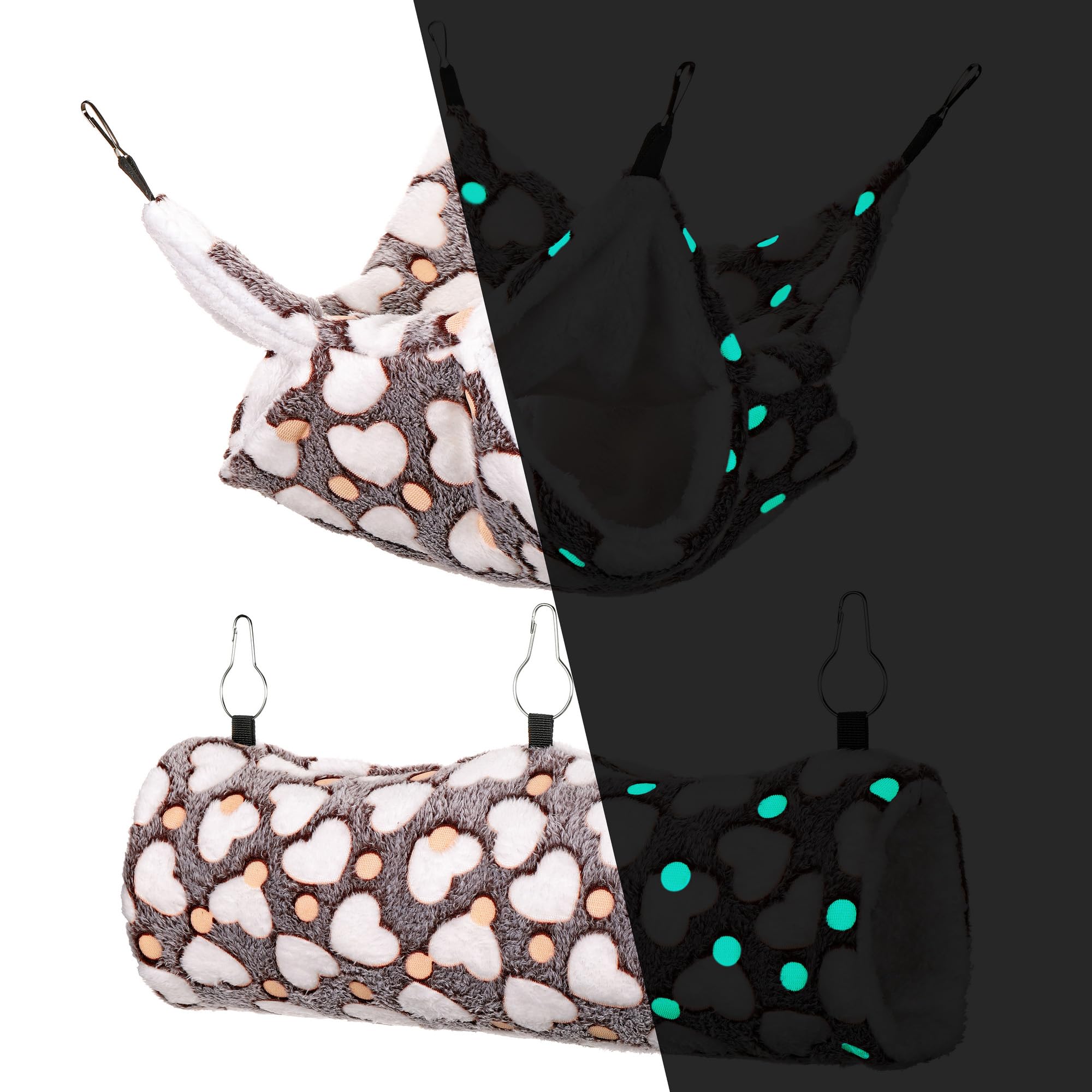 Mogoko Noctilucent Luminous Brown Guinea Pig Rat Hammock Bunkbed Hanging Tunnel And Soft Bed Mat For Ferret Hedgehog Squirrel Hi