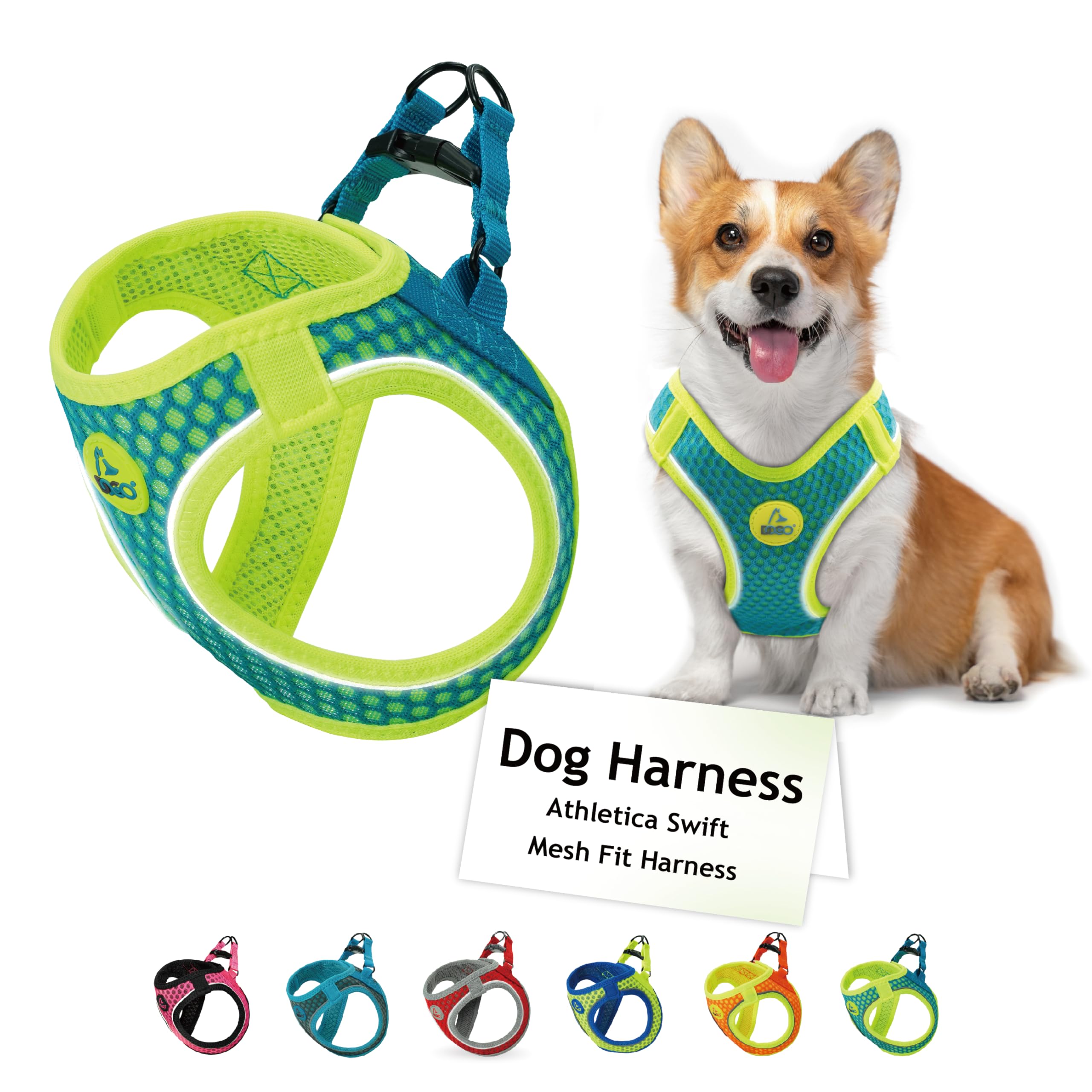 DOCO Dog Harness (Chest 16-17, Weight 10-15 lbs) Athletica Adjustable Heavy Duty No Choke Puppy Vest for Medium Dogs Lightweight