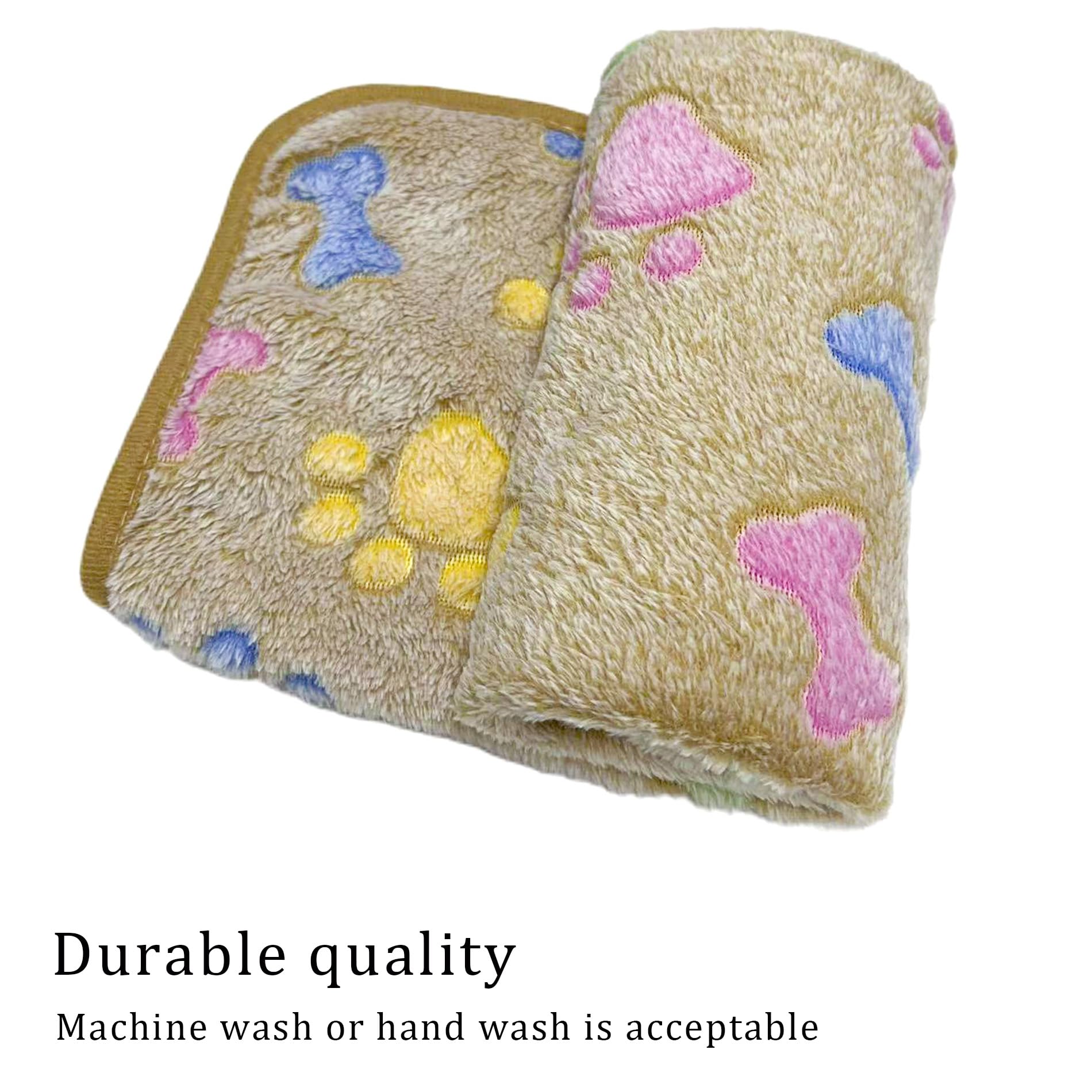 1 Pack 3 Blankets Super Soft Fluffy Premium Fleece Pet Blanket Flannel Paw Printed Throw For Dog Puppy Cat (Medium 30X20', Purp