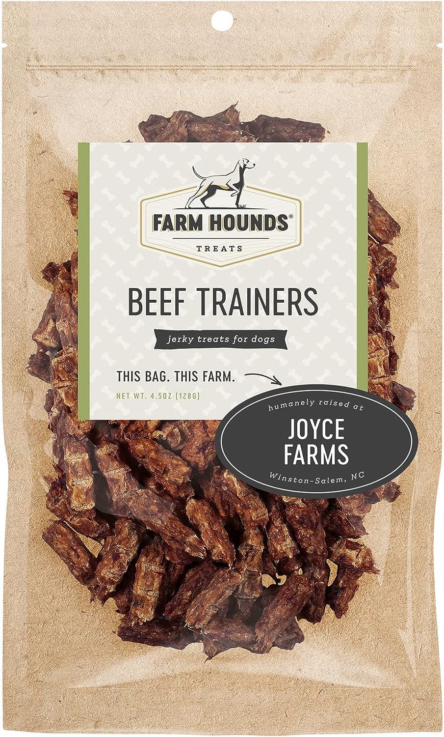 Farm Hounds - Beef Trainers - Premium Natural Beef Jerky for Dogs - Made from 100% Humanely Raised Cattle - Easy-Break - Great f