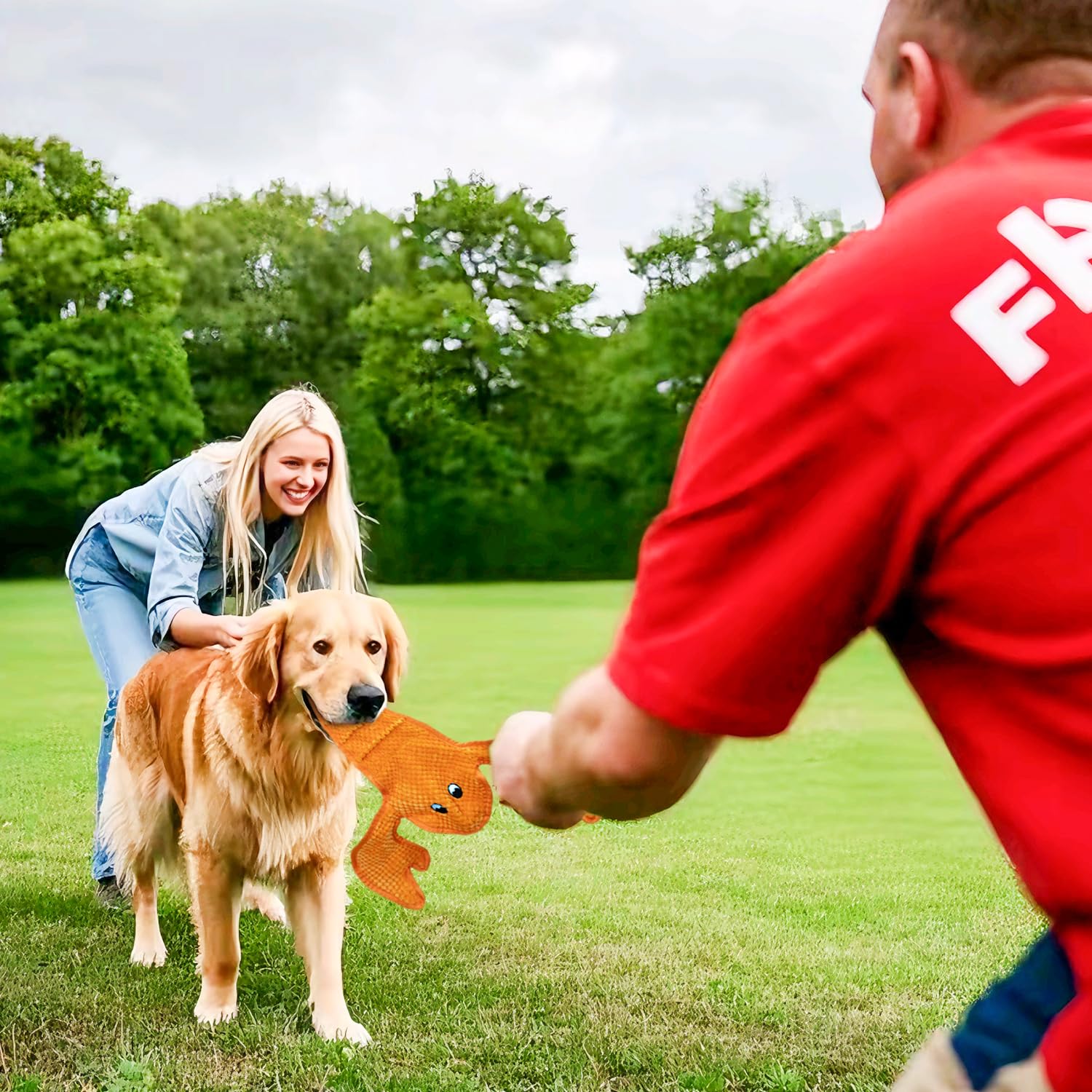 Vwptchi Dog Toy Squeaky Durable Chew Lobster Dog Toys No Pp-Cotton,No Filling,No Stuffed For Small, Medium, Large Breed Dogs Int