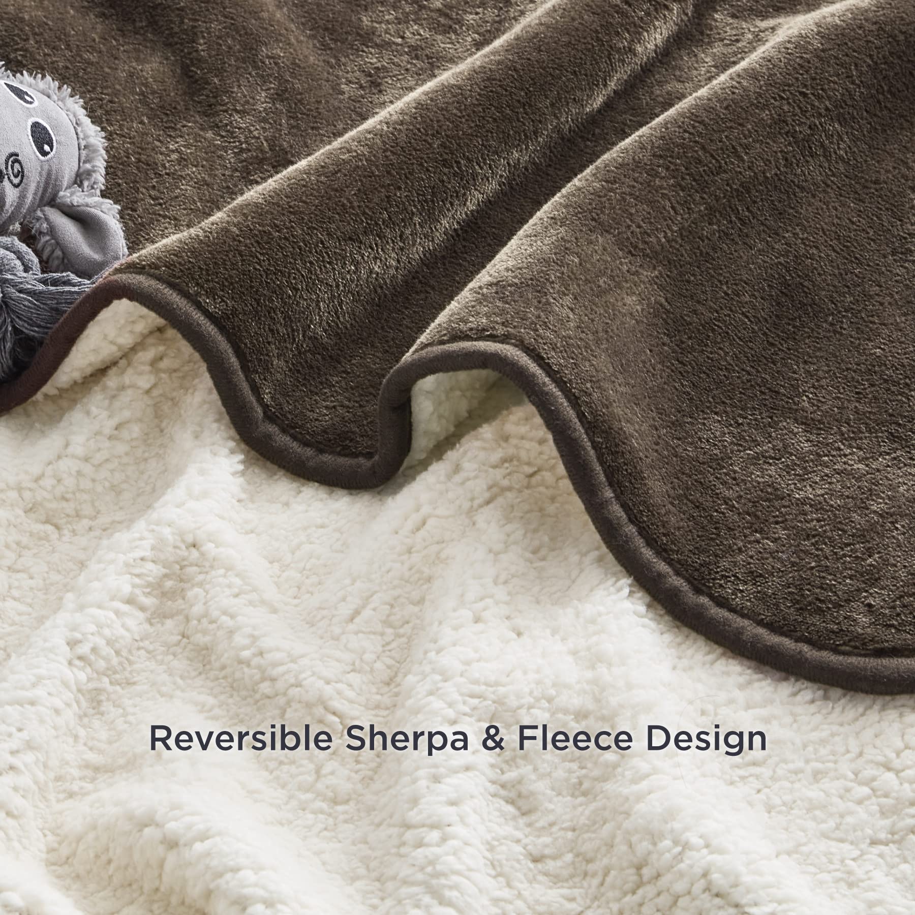 Bedsure Waterproof Dog Blankets For Medium Dogs - Medium Cat Blanket Washable For Couch Protection, Sherpa Fleece Puppy Blanket, Soft Plush Reversible Throw Furniture Protector, 30'X40', Coffee Brown