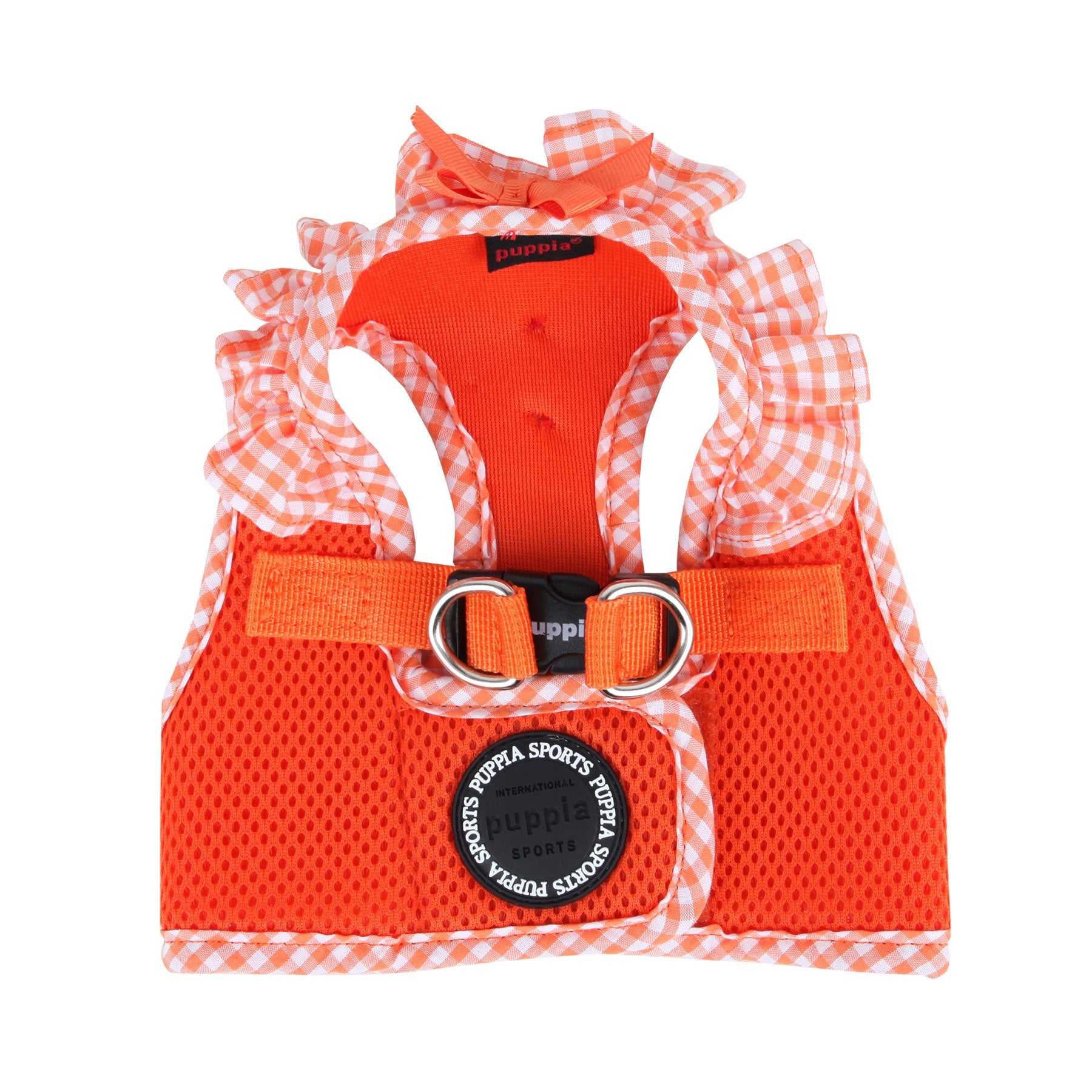 Puppia Vivien Vest Dog Harness Step-In All Season Mesh Cute No Pull No Choke Walking Training For Small Dog, Orange, Large