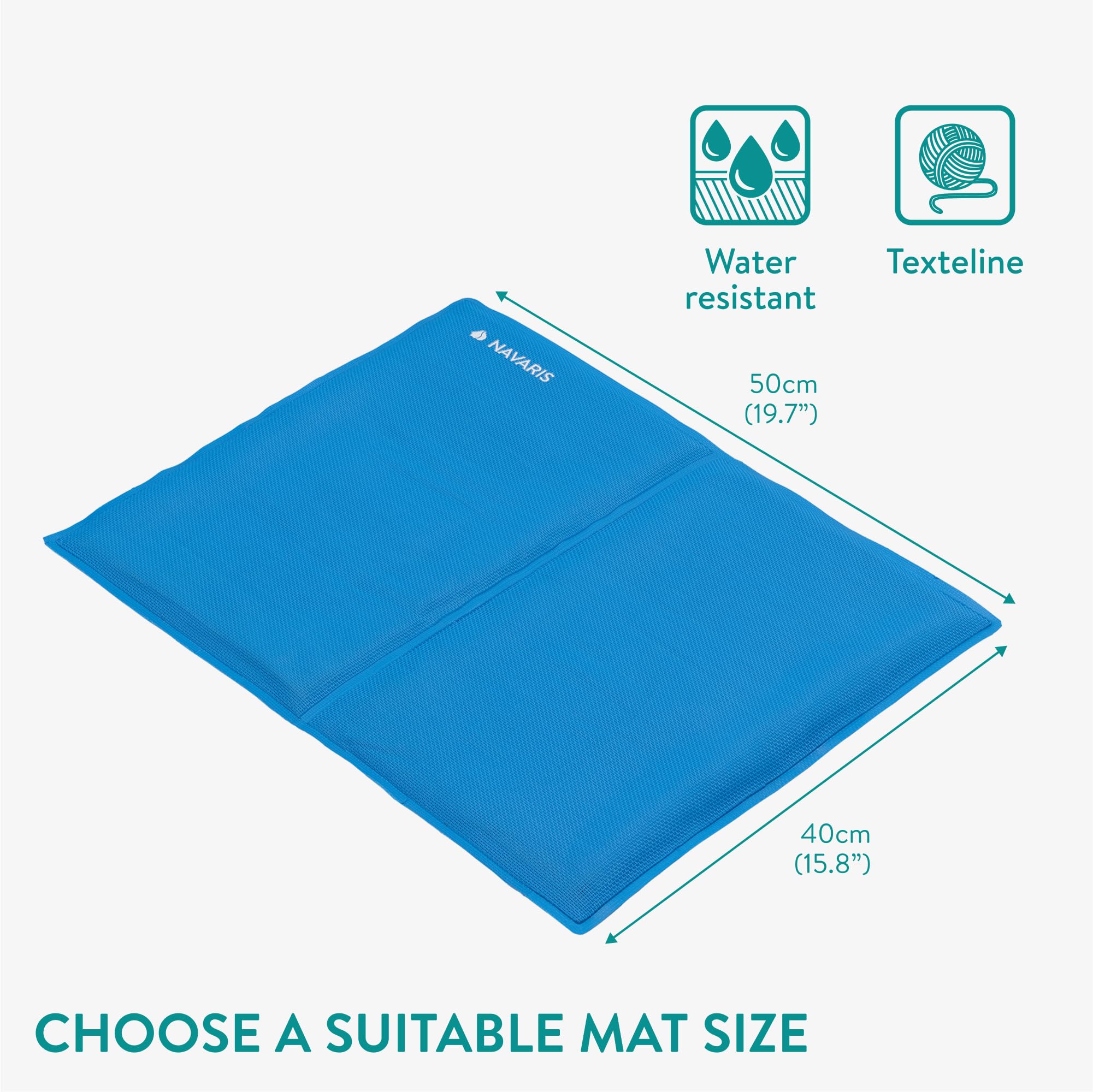 Navaris Gel Pet Cooling Mat With Durable Textiline Cover - Cool Pad For Dog Or Cat - Cooler Bed Mats For Dogs Or Cats - 15.7 X