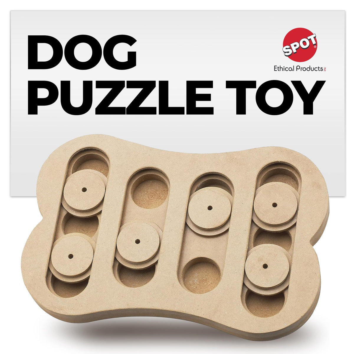 Spot Ethical Pet Interactive Seek-A-Treat Shuffle Bone Toy Puzzle That Will Improve Your Dog'S Iq, Specially Designed For Training Treats