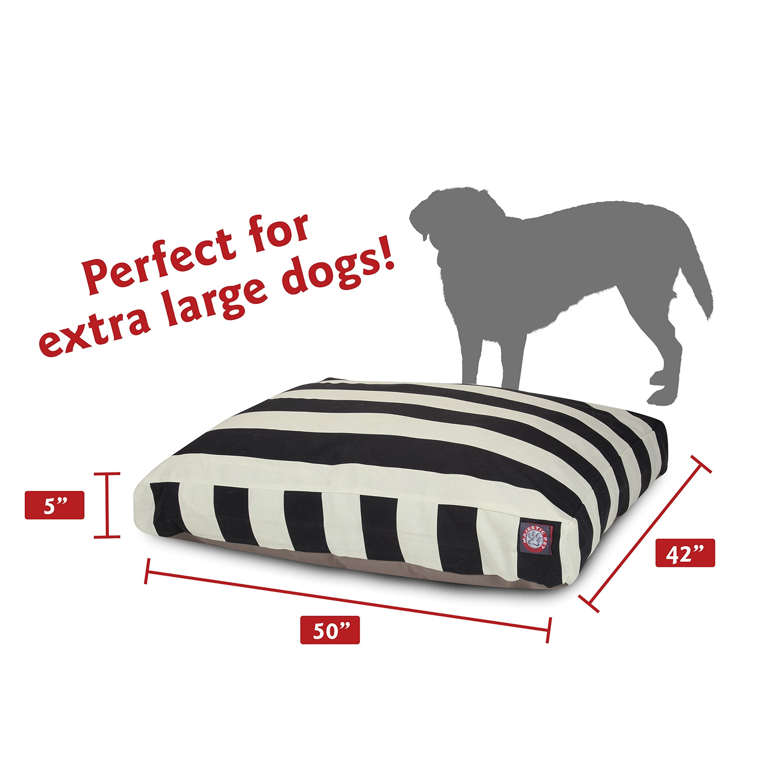 Majestic Pet Rectangle Large Dog Bed Washable – Non Slip Comfy Pet Bed – Dog Crate Bed With Removable Washable Cover – Dog Kennel Bed For Sleeping - Dog Bed X-Large Breed 50X42X5 Inch – Black