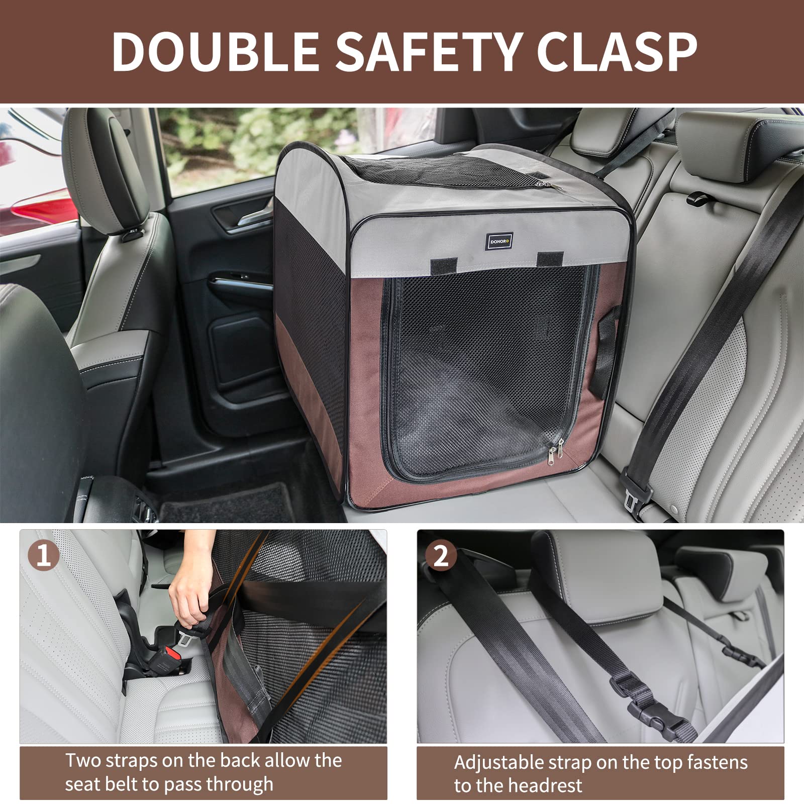 Donoro Dog Kennels And Crates For Medium Dogs, Portable Pop Up Indoor Pet Cage With Sturdy Wire Frame, Collapsible Travel Crate