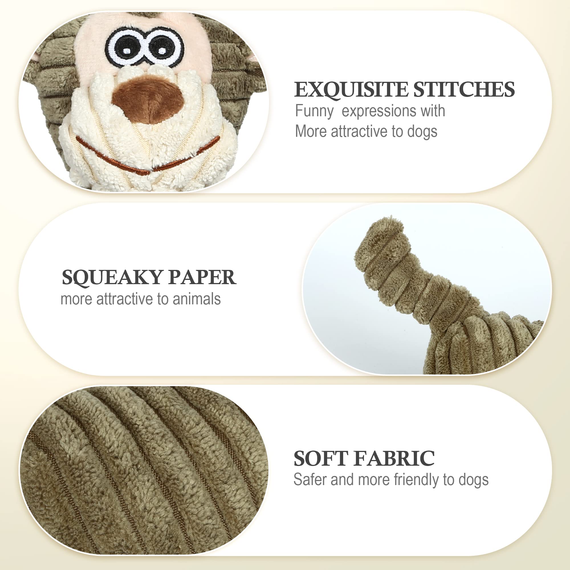 BUYPOW Dog Toys for Large Dog - Plush Squeaky Medium & Small Toys - Stuffed Animals Puppy Toys - Funny Cute Toys for Birthday Pr