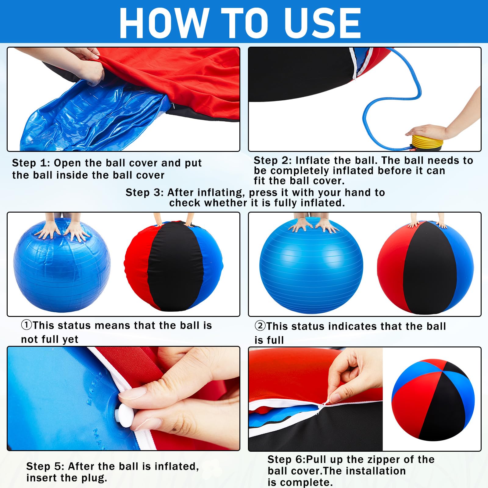 VercanMonth 30inch Giant Herding Ball with Cover Anti Burst Ball Please Watch VCR for How to Inflation Horse Toys for Horses Sta