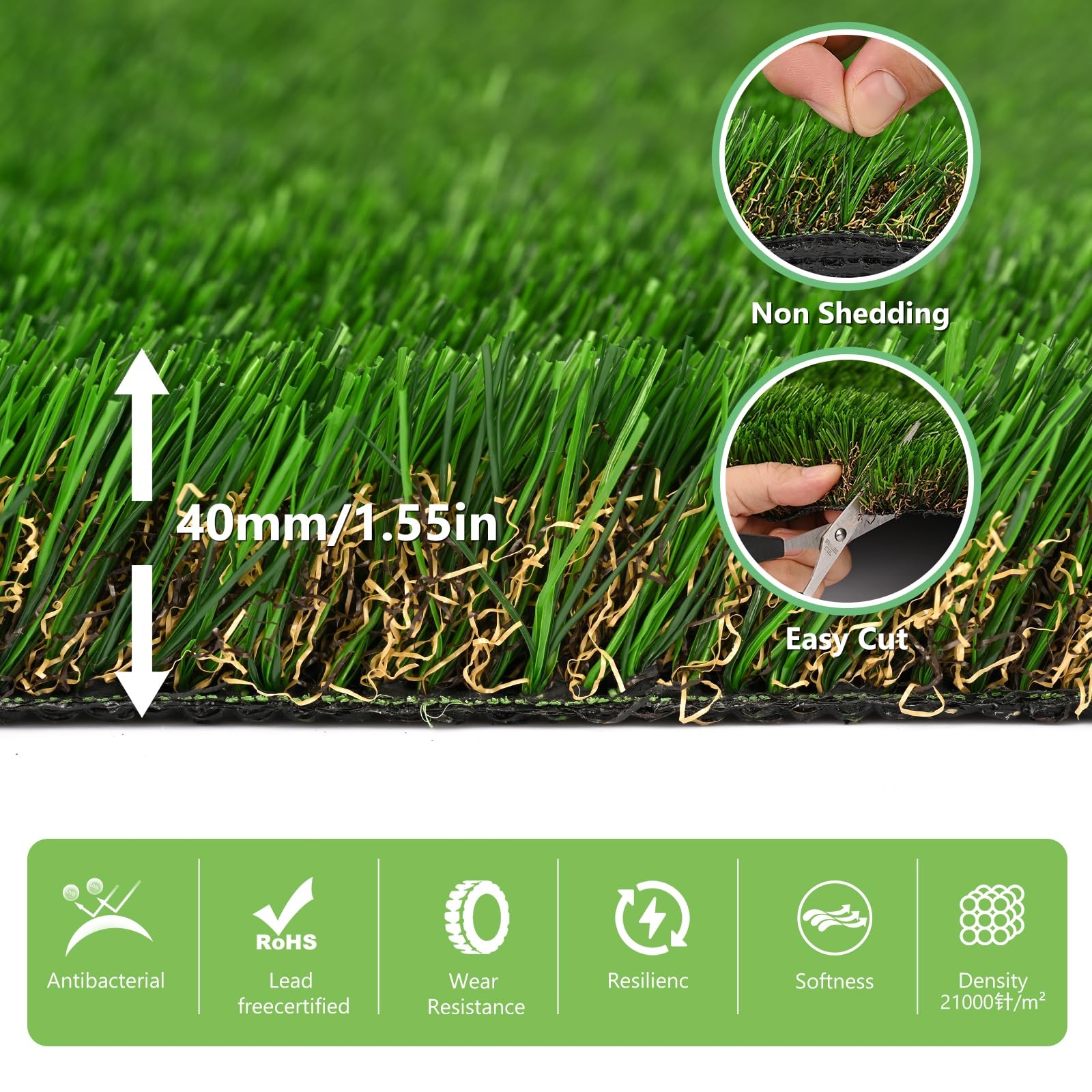 Fake Grass Pee Pad For Dogs -31.5*118Inch Washable, Dog Puppy Potty Training Grass, Artificial Turf Pet Grass Mat Outside, Patio