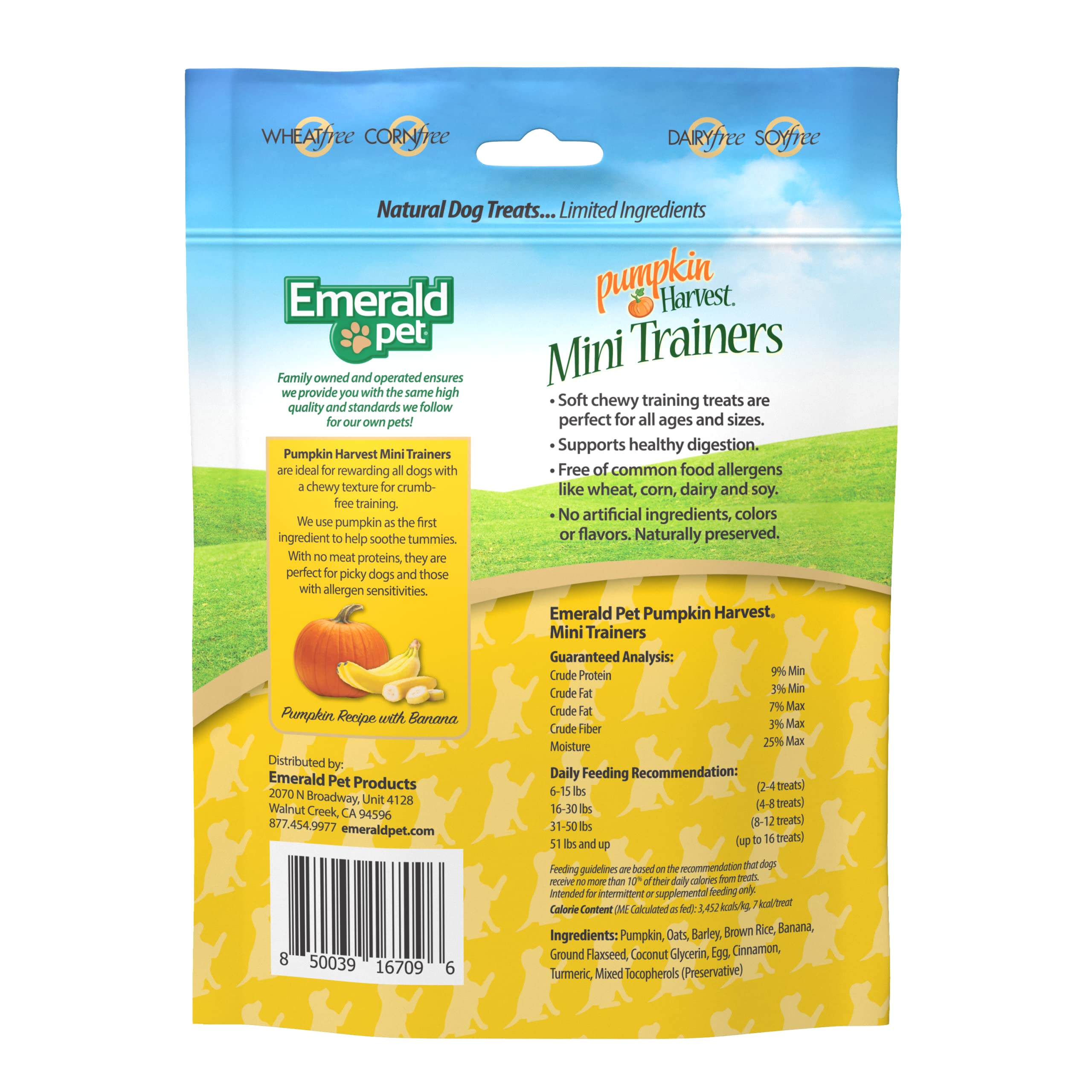 Emerald Pet Pumpkin Harvest Mini Trainers with Banana Chewy Dog Treats