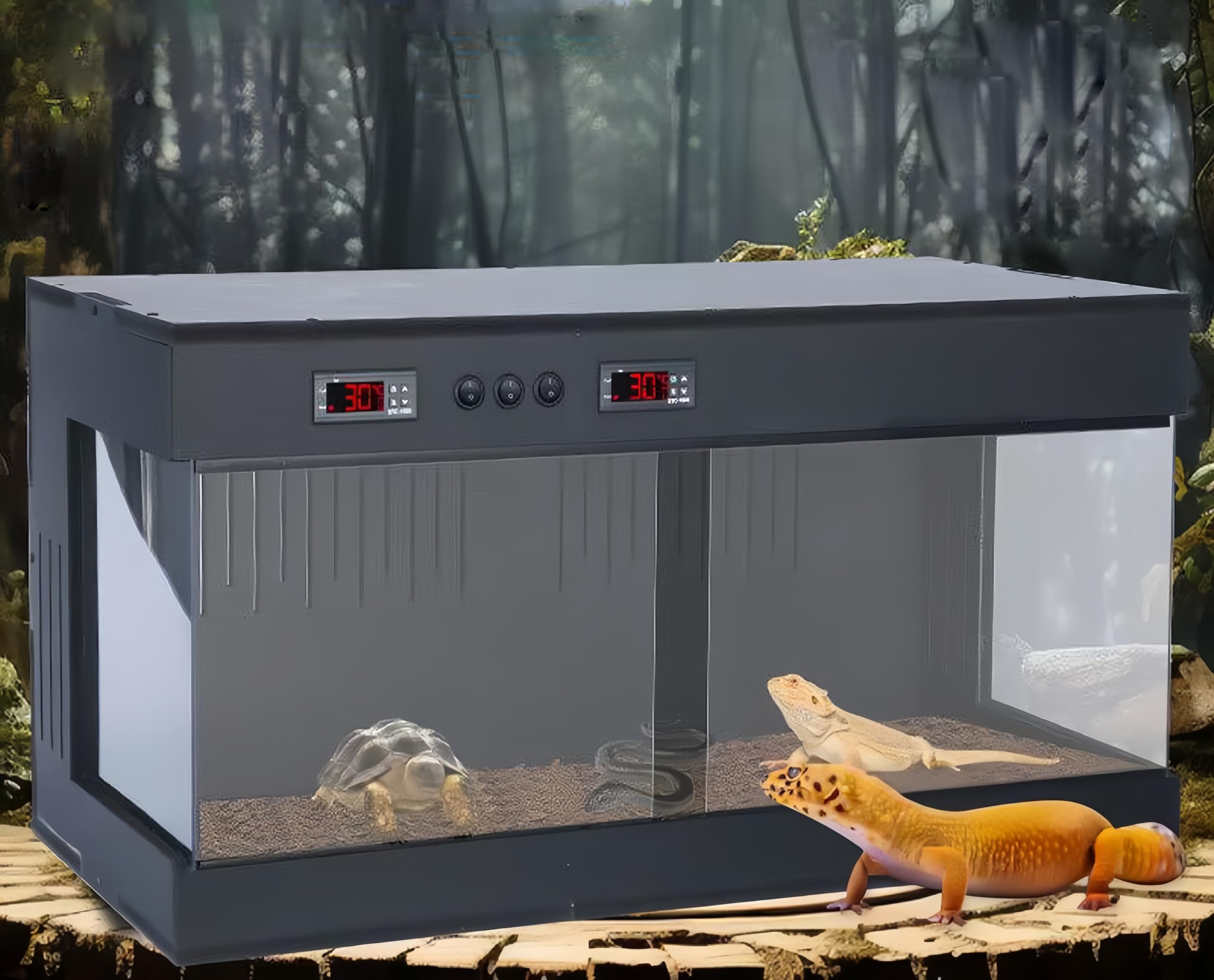 Pvc Terrarium, Reptile Tanks Enclosure For Ball Python Snake Gecko Bearded Dragon, Pvc Lounge Habitat With Glass Sliding Door An