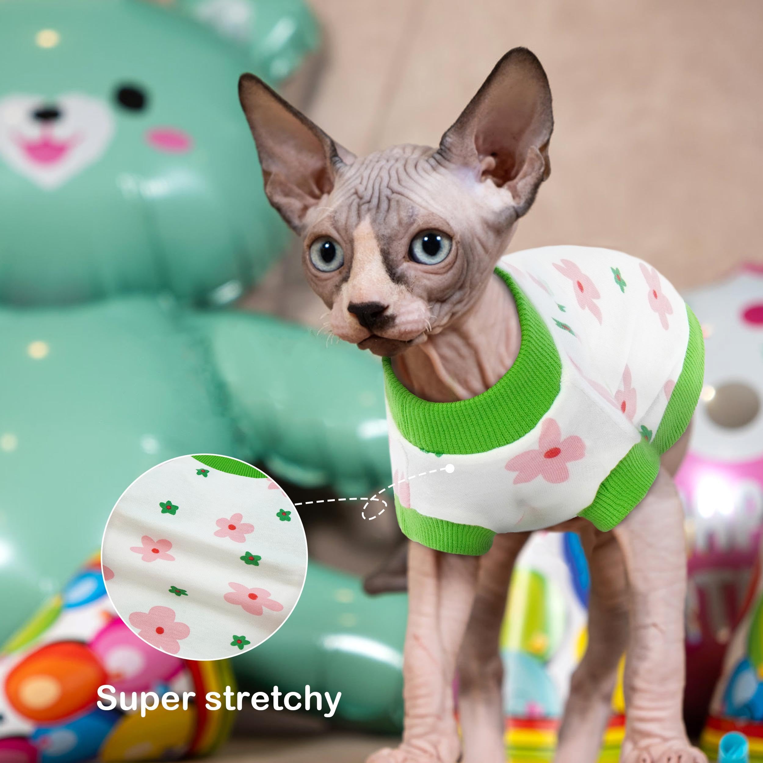 Pumyporeity Sphynx Cat Clothes: Stretchy Sweater, Soft Hairless Shirt, Pullover Pajamas, Turtleneck For Sphynx Cornish Rex, Devo
