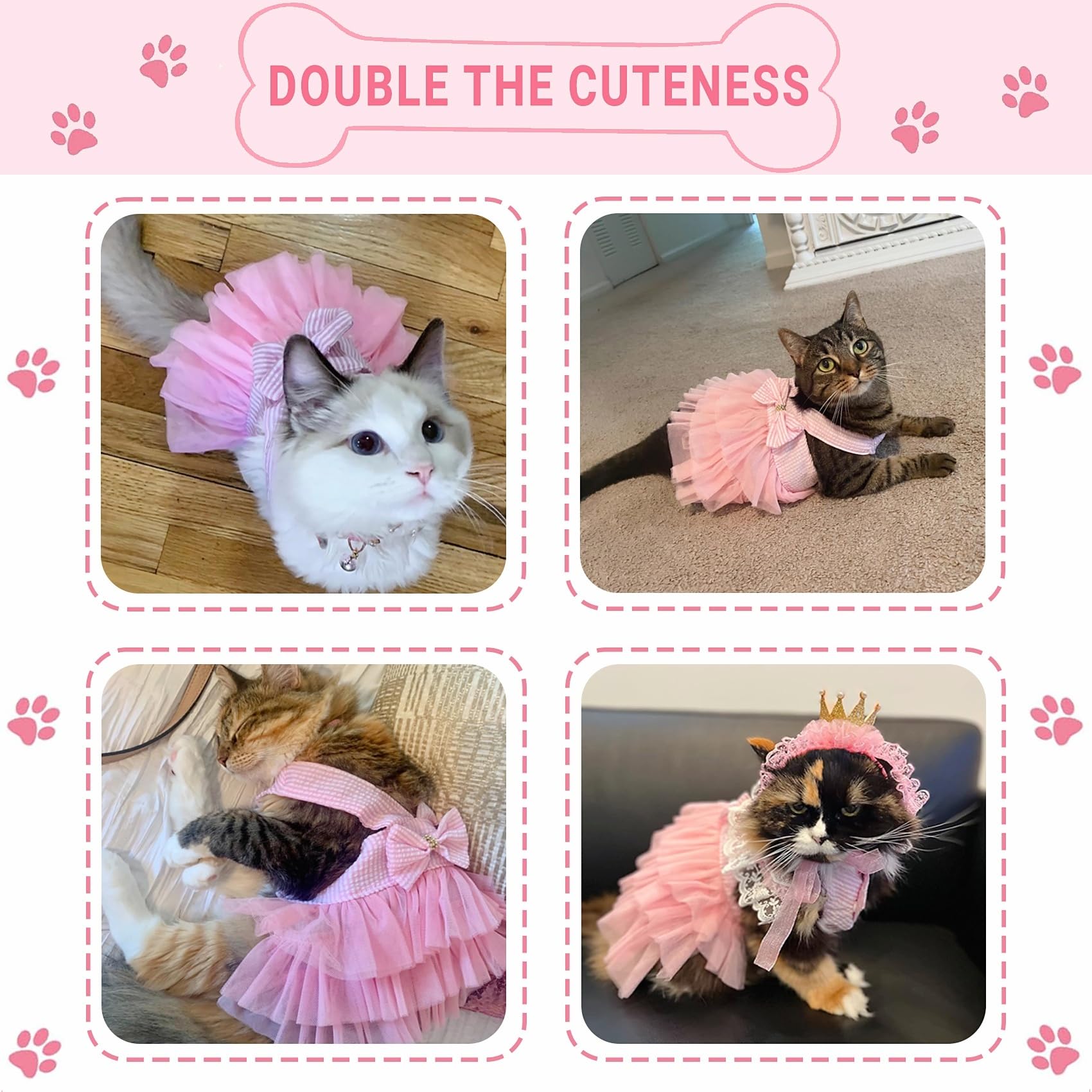 Dog Dresses, Fashion Pet Dog Clothes, Striped Mesh Puppy Dogs Princess Dresses (Pink/Blue/Denim(3Pack), Small)