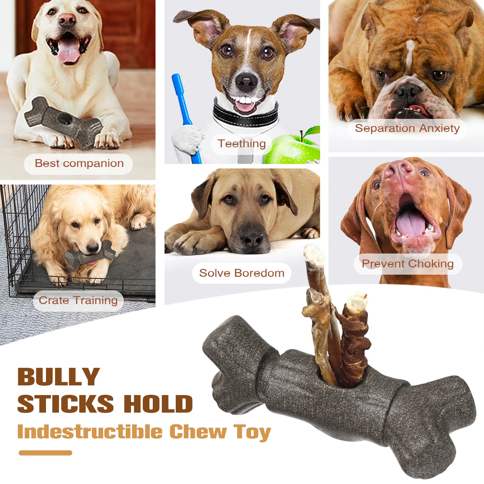 Carllg Bully Stick Holder For Dogs, Durable Chew Toy