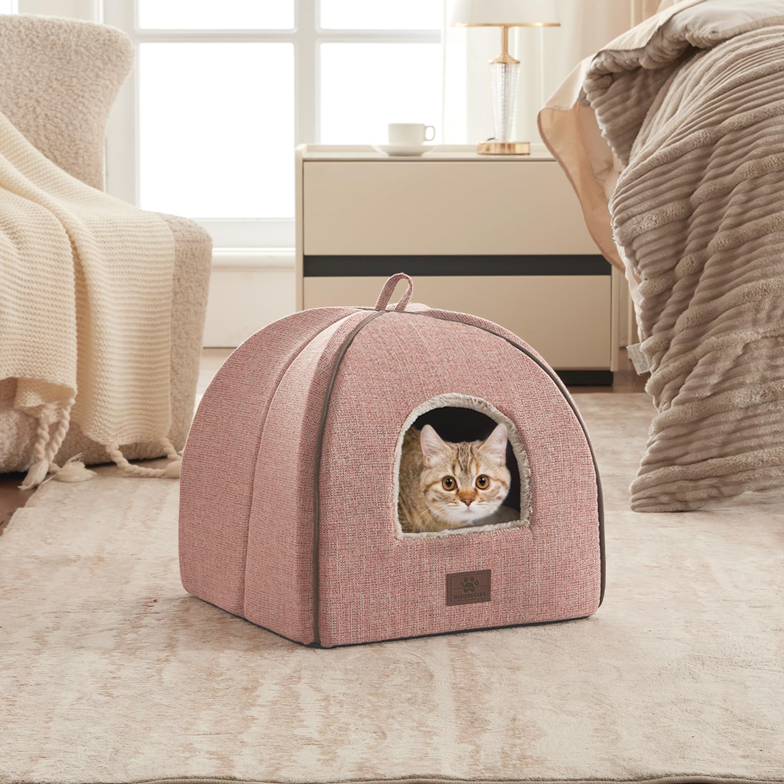 Windracing Cat Bed For Indoor Cats - Cats Cave Bed Cat House Cat Tent With Removable Washable Cushioned Pillow, Soft Kitten Beds