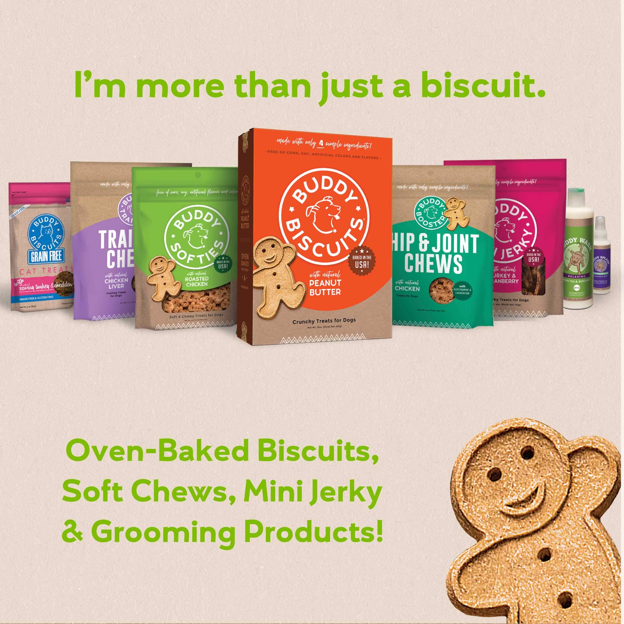 Buddy Biscuits 8 oz. Box Teeny Crunchy Dog Treats Made with Roasted Chicken