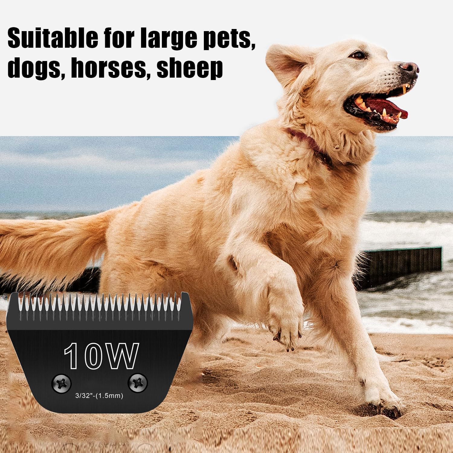 2Pcs 10W Wide Blades For Dog Grooming Blades Compatible With Andis Dog Clippers Blades,Dog Clipper Blades Compatible With Oster