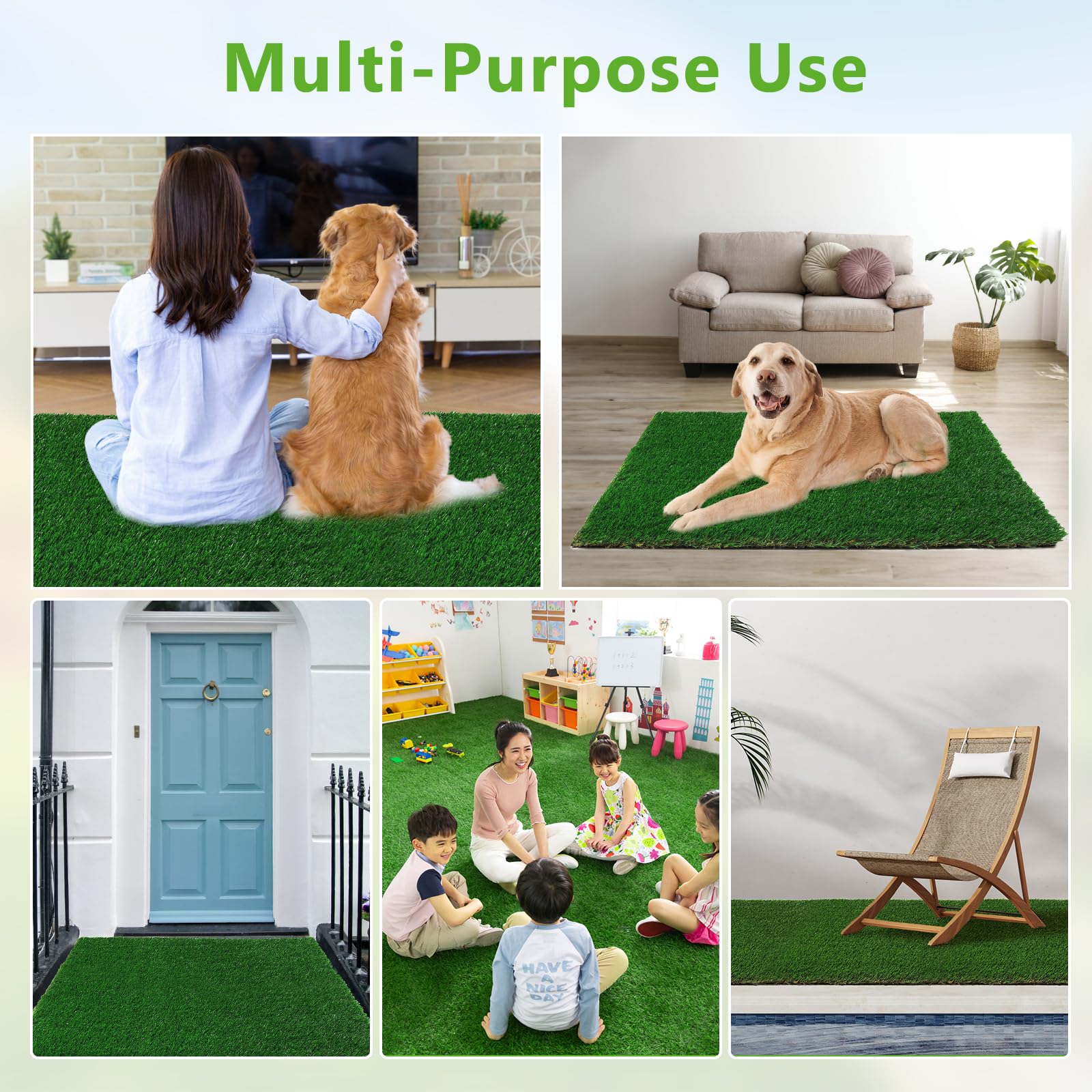 Bjxjnord Artificial Grass For Dogs Potty,Dog Grass Pad , 27.6*51.2Inch Fake Grass Pee Pad For Dogs,Dog Putty Potty Training Gras