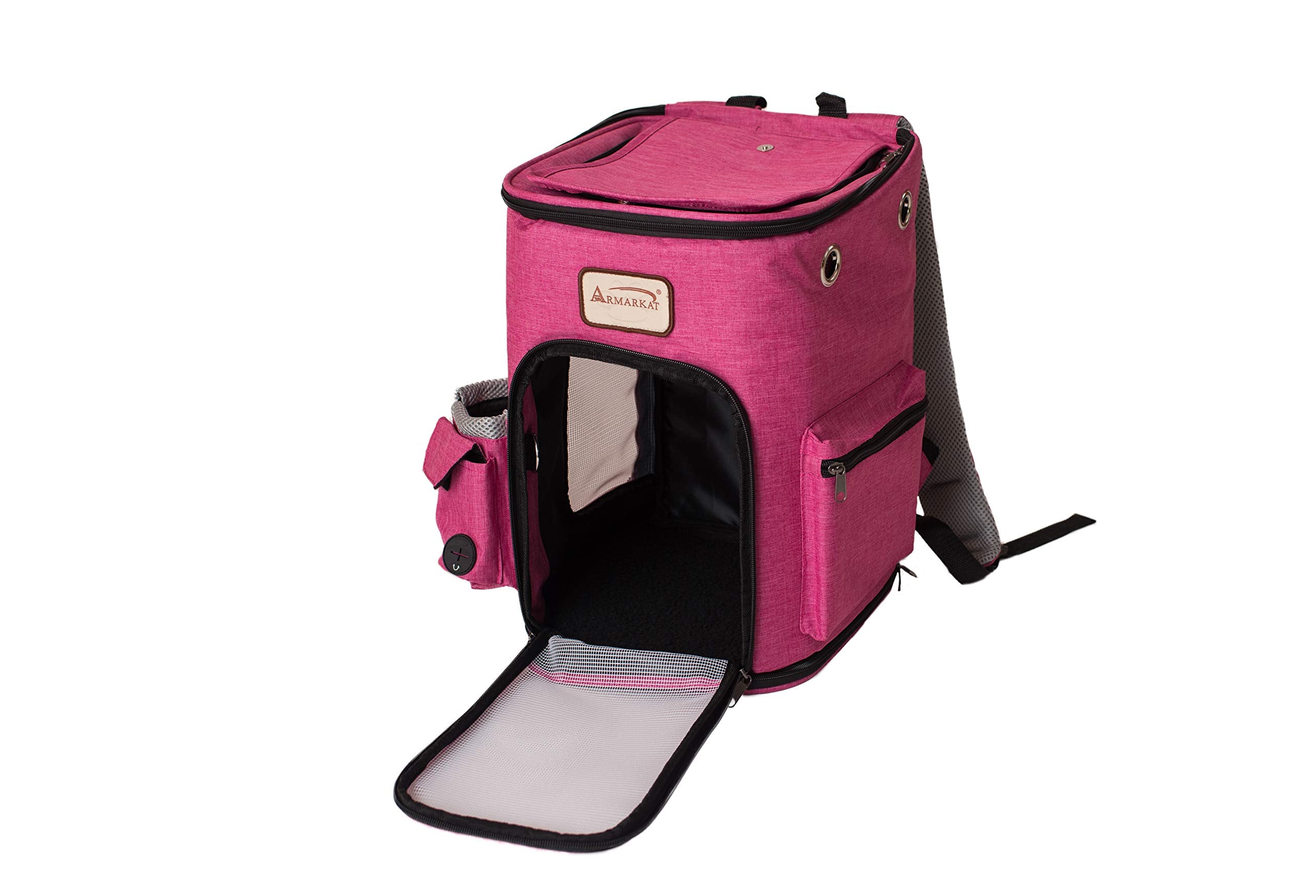 Armarkat Model PC301P Pets Backpack Pet Carrier in Pink and Gray Combo, Small/Medium