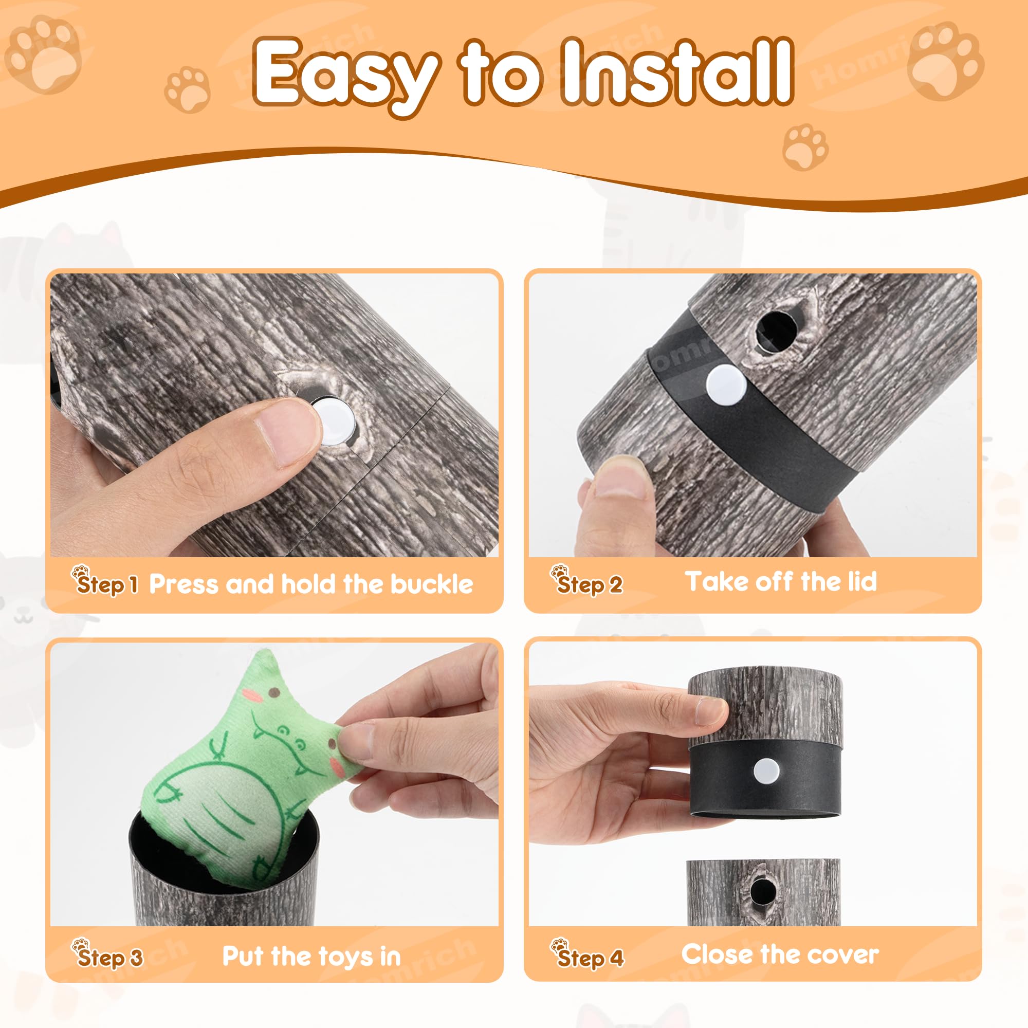 Homrich Interactive Cat Puzzle Toys for Indoor Cats, Hide Seek Funny Cat Toys with Plush Catnip Toys, Self Play Fun for Kitten A