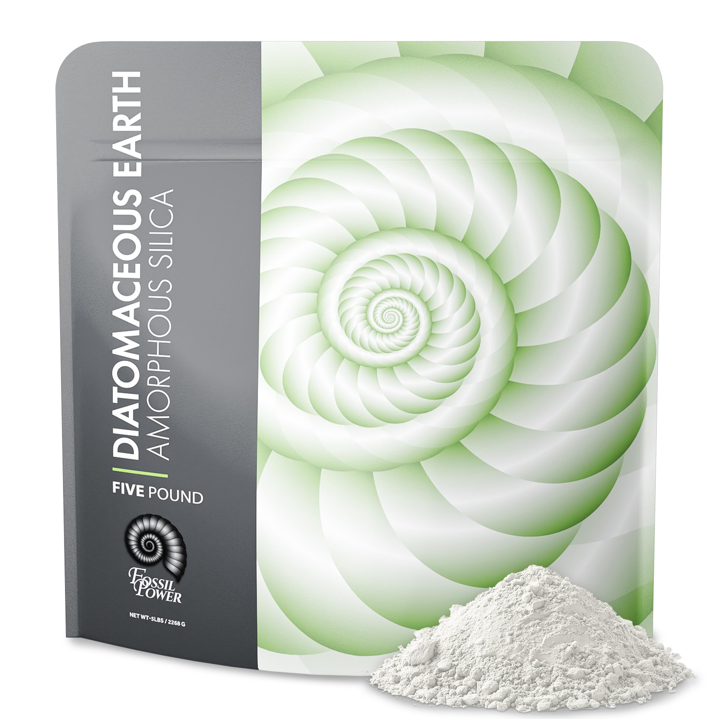 FOSSIL POWER Diatomaceous Earth Powder - 5lb Bulk - Natural Food Grade, Multi-Purpose Powder for Home, Garden, and Pets - Non-To