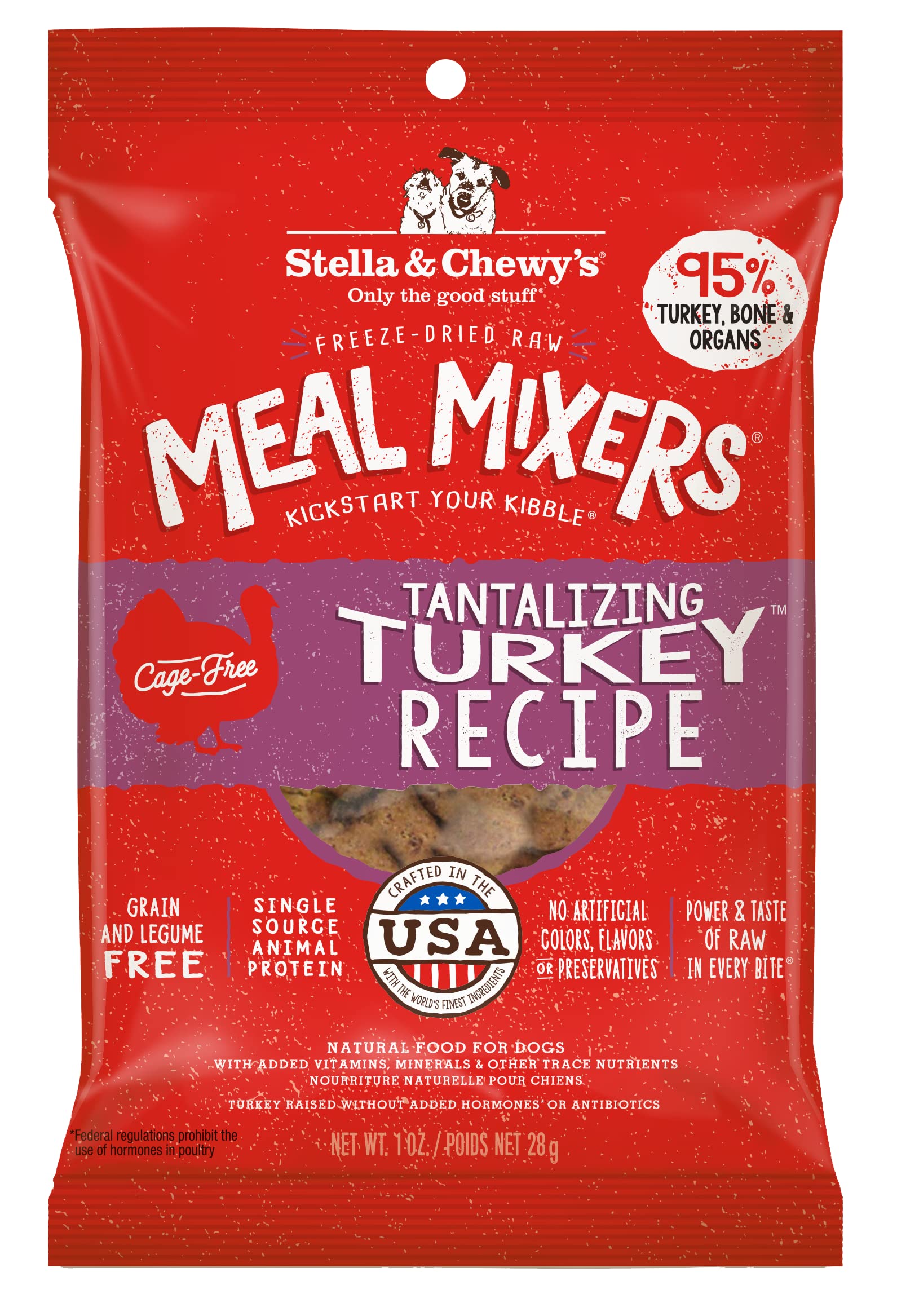 Stella and Chewys Dog Freeze-Dried Meal Mixer Tantalizing Turkey 1Oz (Case of 8)