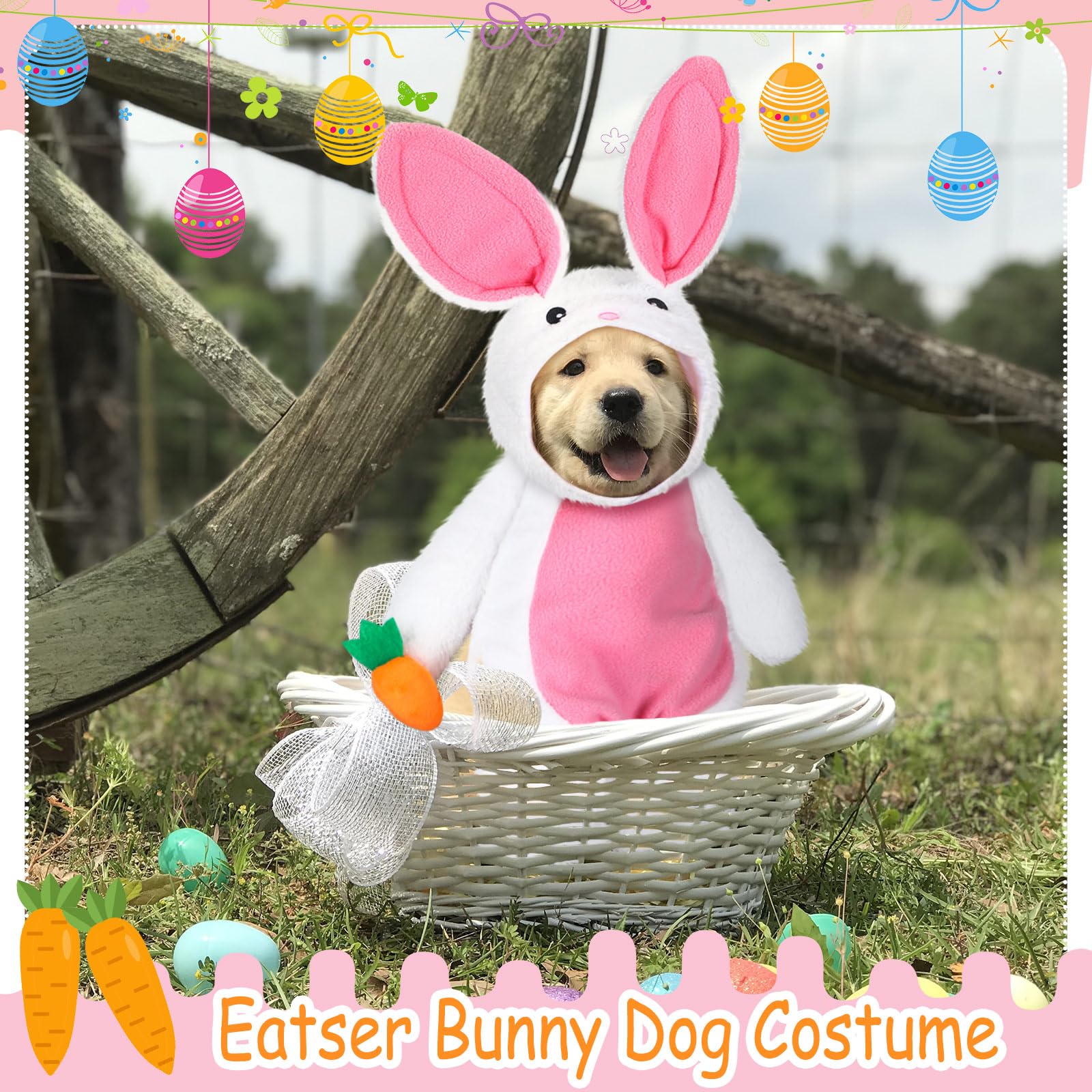 Huhumy Walking Bunny Pet Costume Funny Easter Bunny Dog Costumes With Arms And Trousers Sleeves Halloween Fluffy Rabbit Outfit C