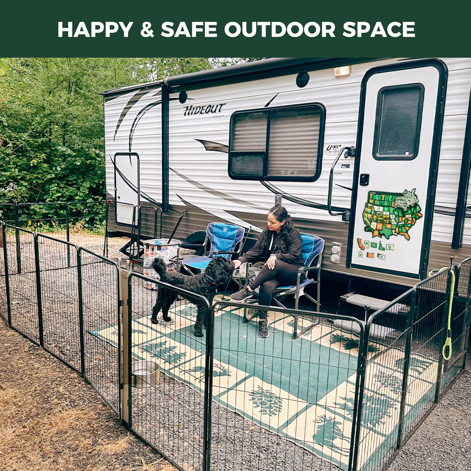 Fxw Instant Dog Playpen, Portable Pet Fence For Outdoor, Rv Trips, And Camping, 32Inch, 32 Panels For Small And Medium Dogspaten