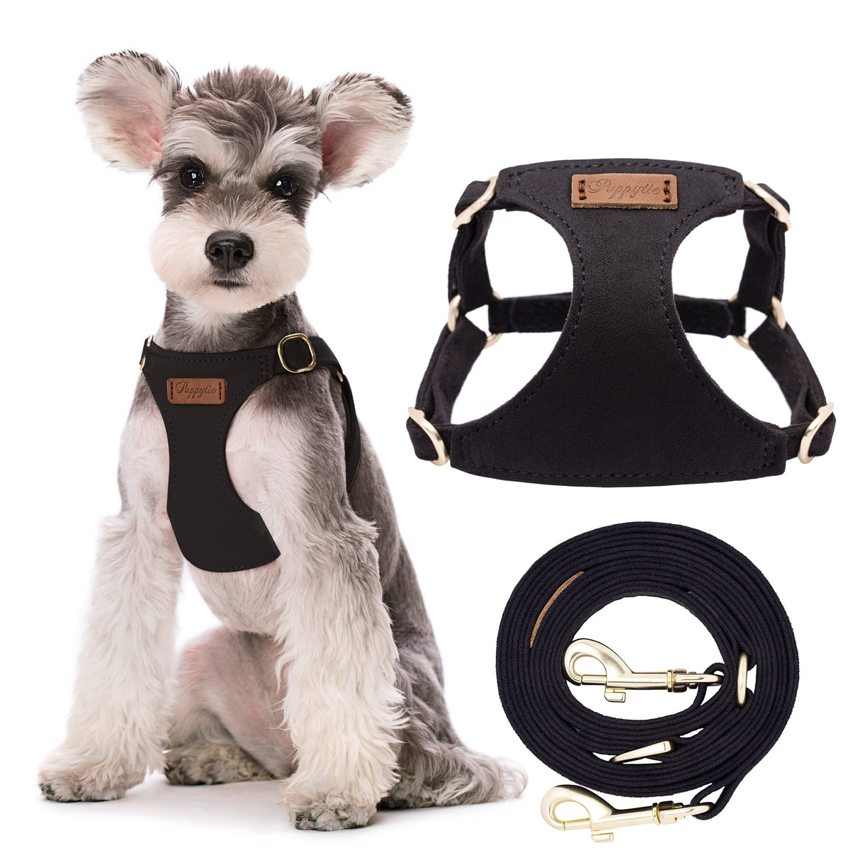 No Pull Xs Dog Harness With Multifunction Dog Leash,Soft Adjustable No Choke Escape Proof Pet Harness Vest,Black,Xs