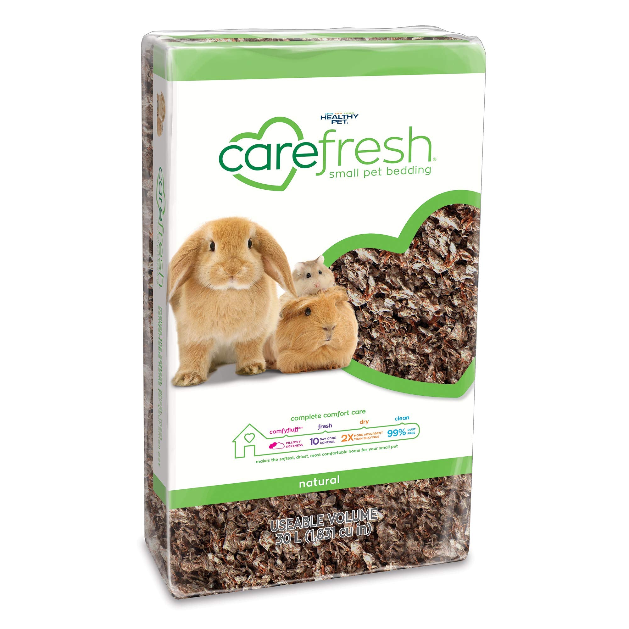 Carefresh 99% Dust-Free Natural Paper Small Pet Bedding With Odor Control, 30 L