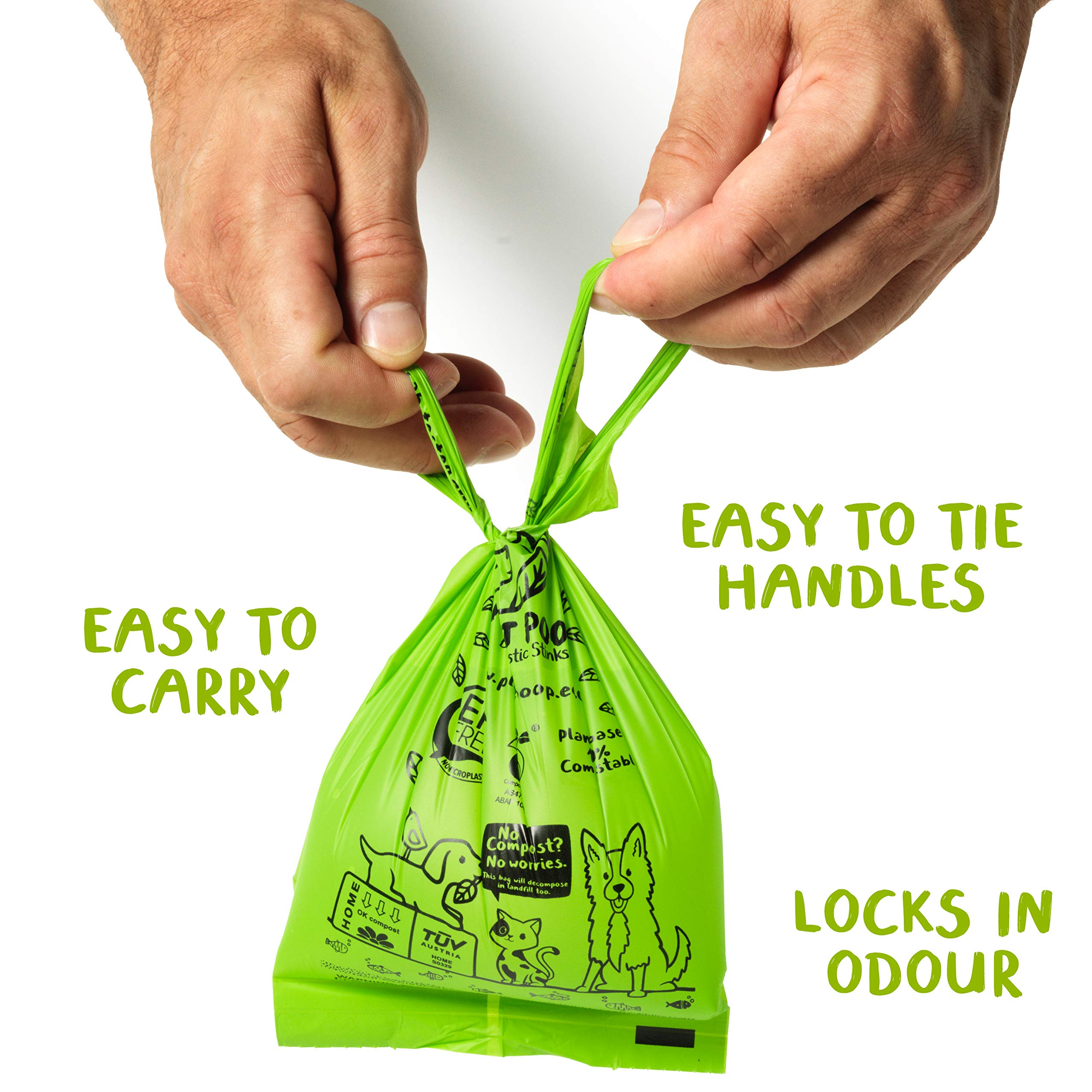 Planet Poop Compostable Dog Poop Bags For Small Pets, Large Single Roll 200 Mini Size Grab & Go, Biodegradable Un-Scented Dog Wa