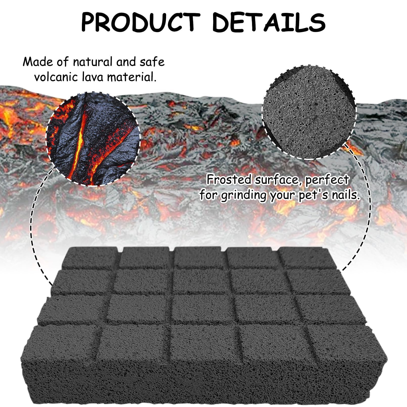 Hamiledyi 6Pcs Rabbit Scratching Pads - Bunny Lava Grinding Claw Pads For Small Animals - Hamster, Gerbil, Chinchilla, Hedgehog,